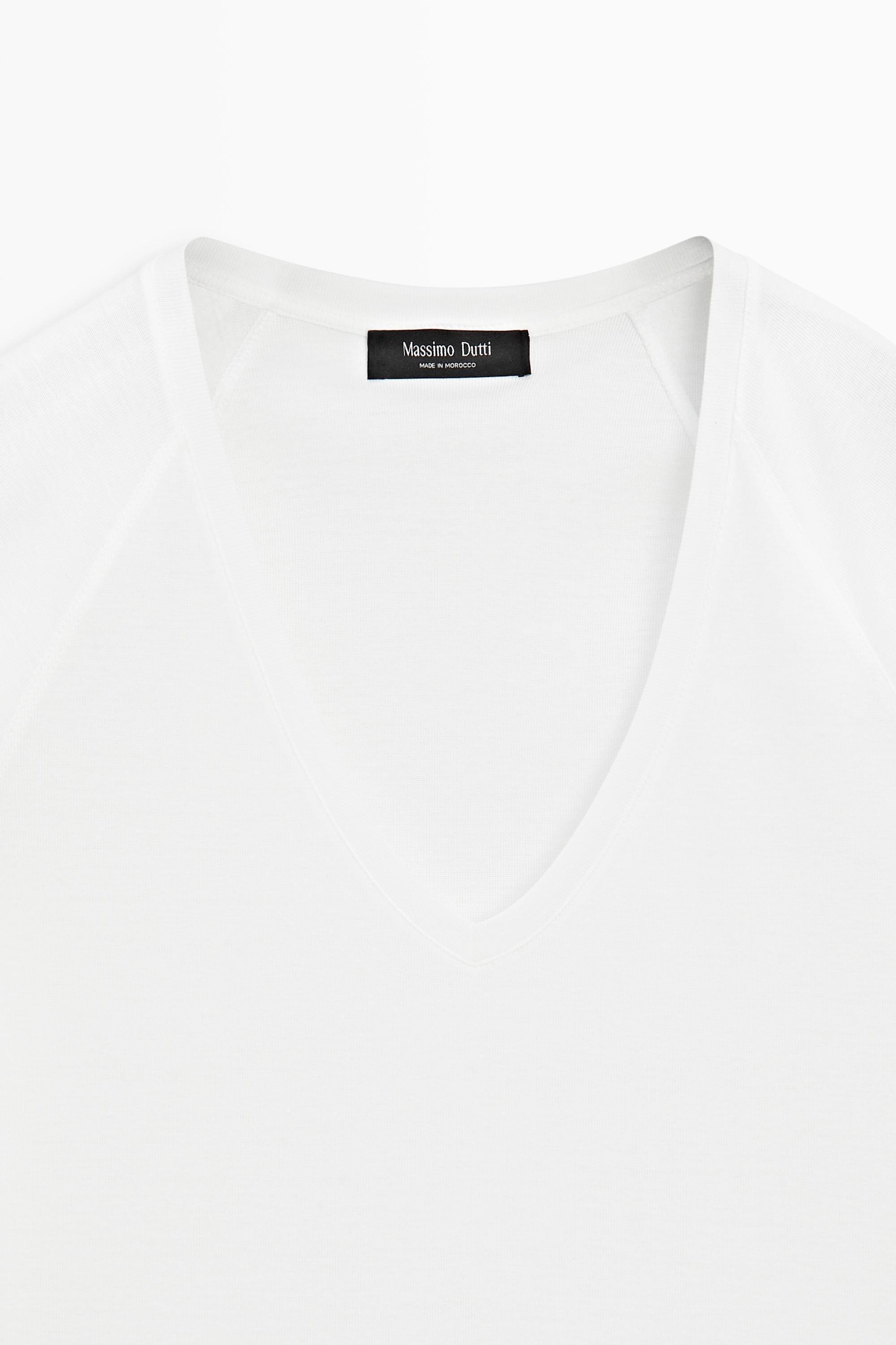 100% mercerised cotton T-shirt — WHITE