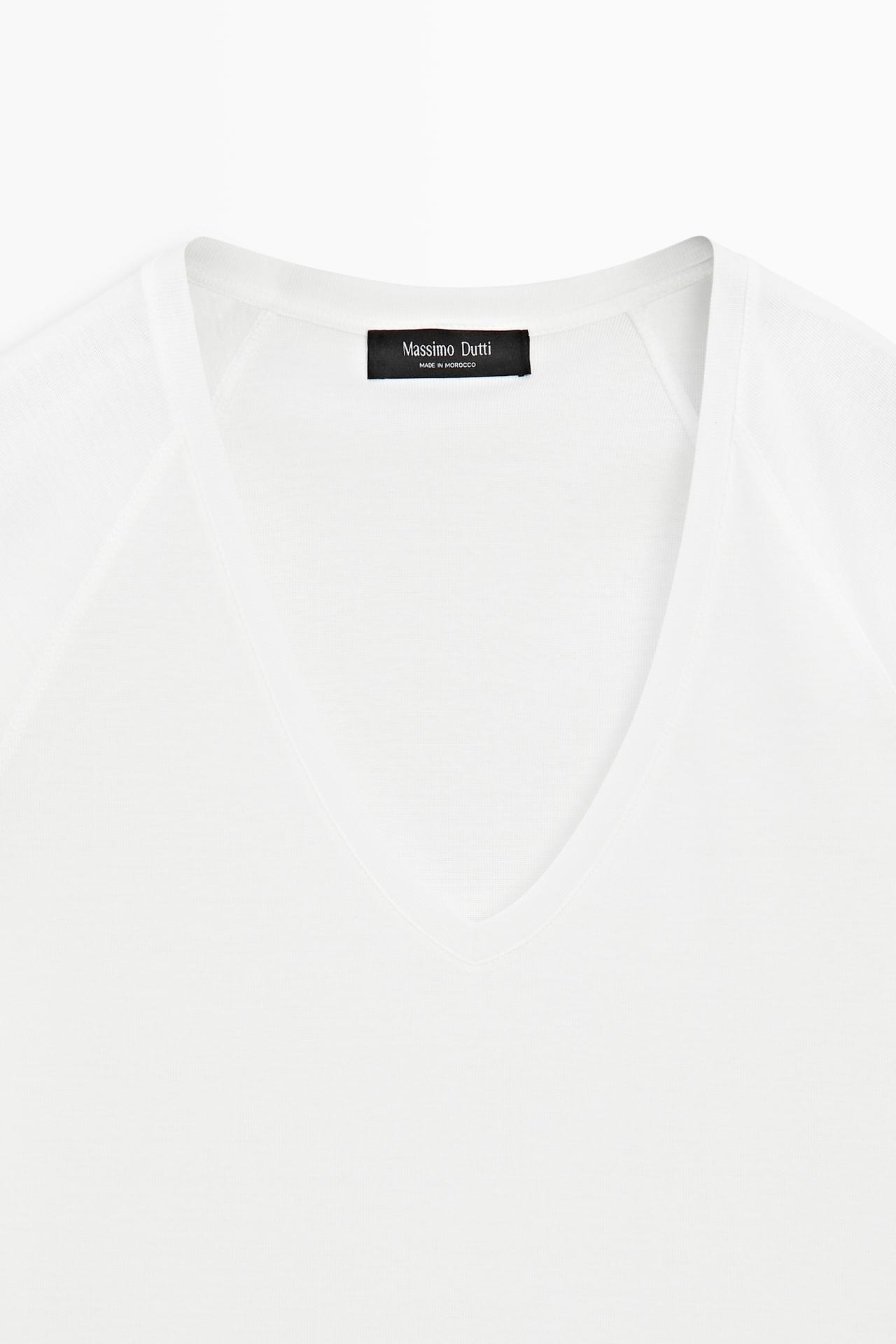 100% mercerised cotton T-shirt — WHITE