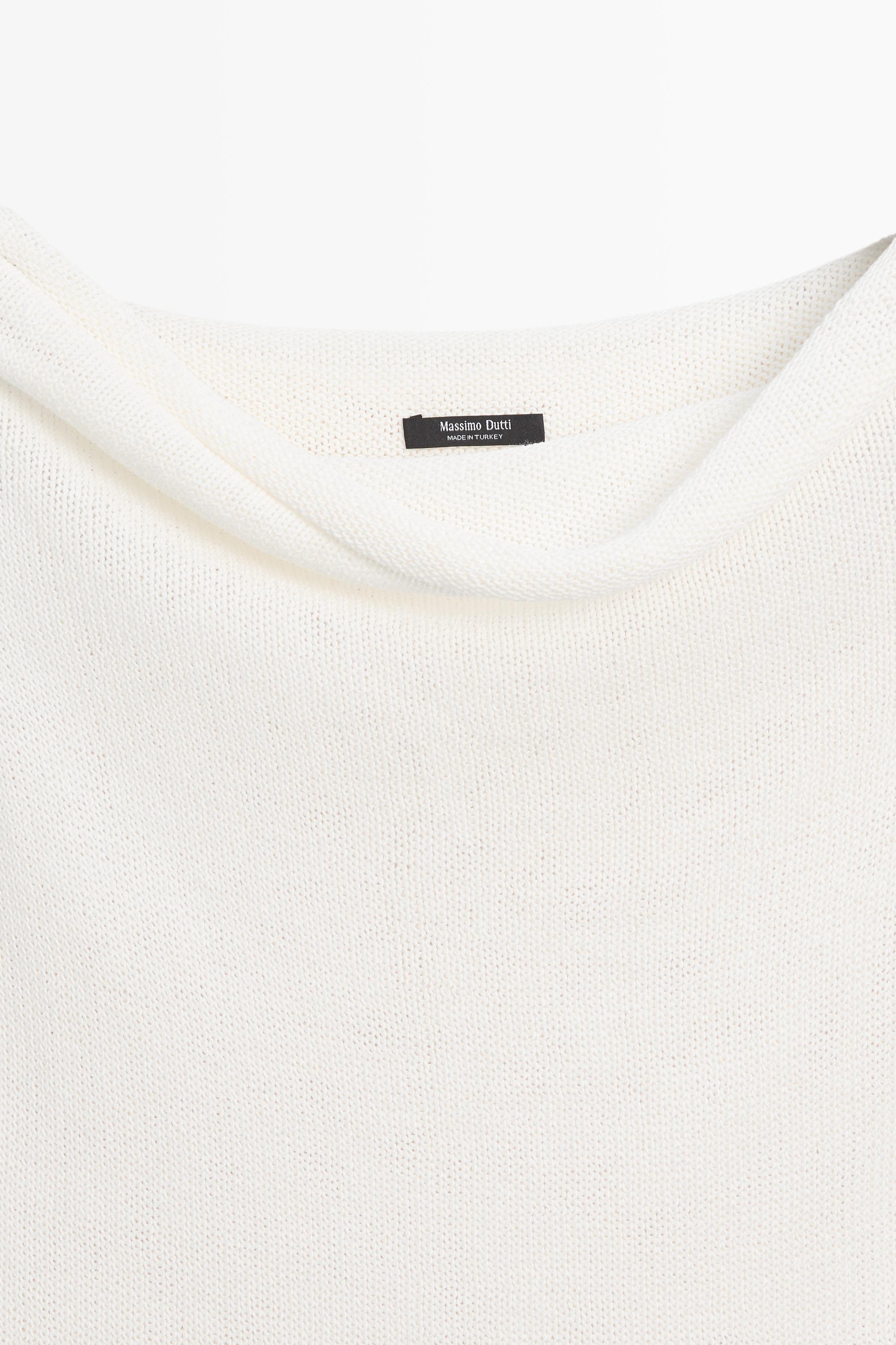 Ribbed knit bandeau top — CREAM