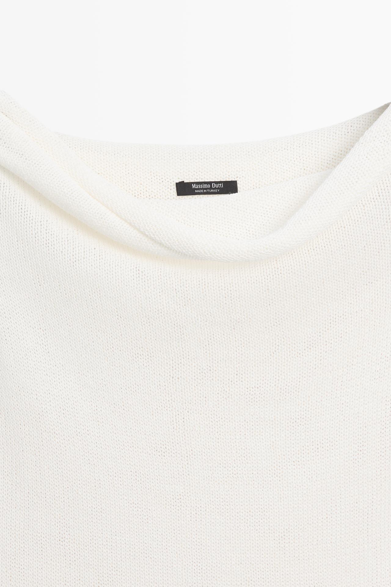 Ribbed knit bandeau top — CREAM