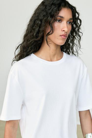 Oversize 100% cotton short sleeve T-shirt — WHITE 5