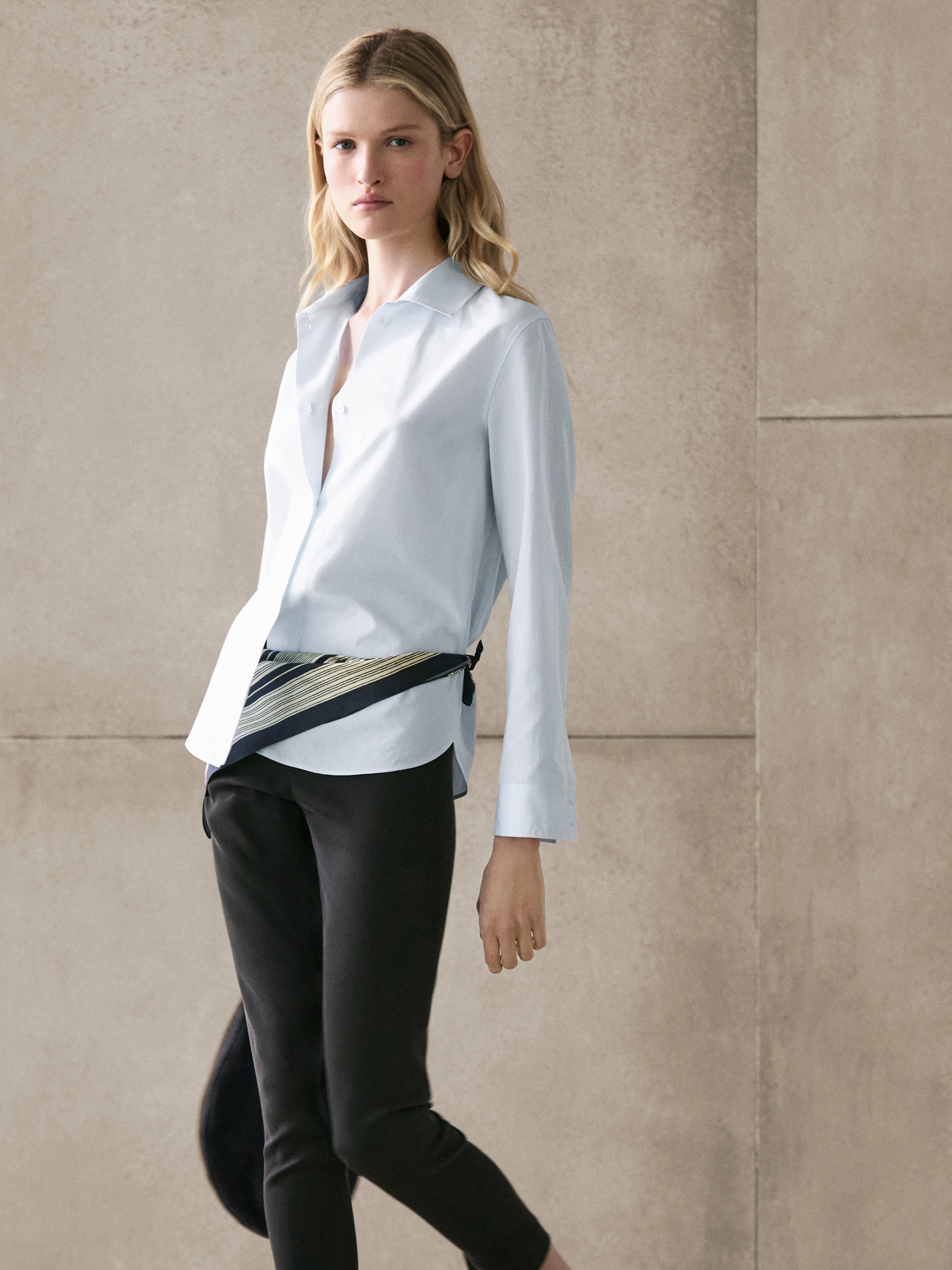 100% cotton poplin shirt — SKY BLUE