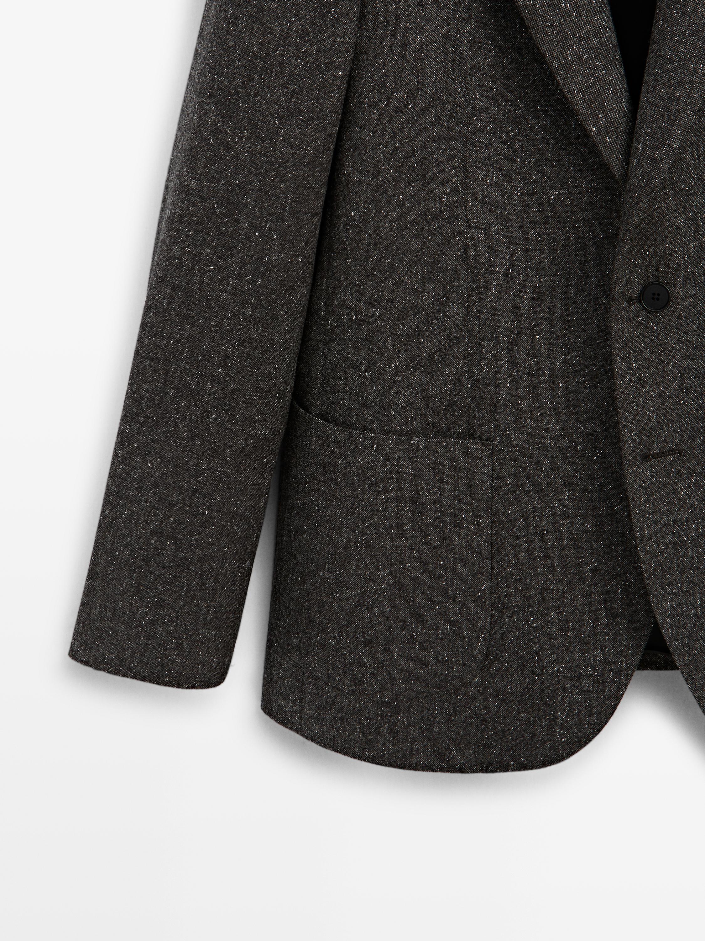 Wool blend buttoned jacket