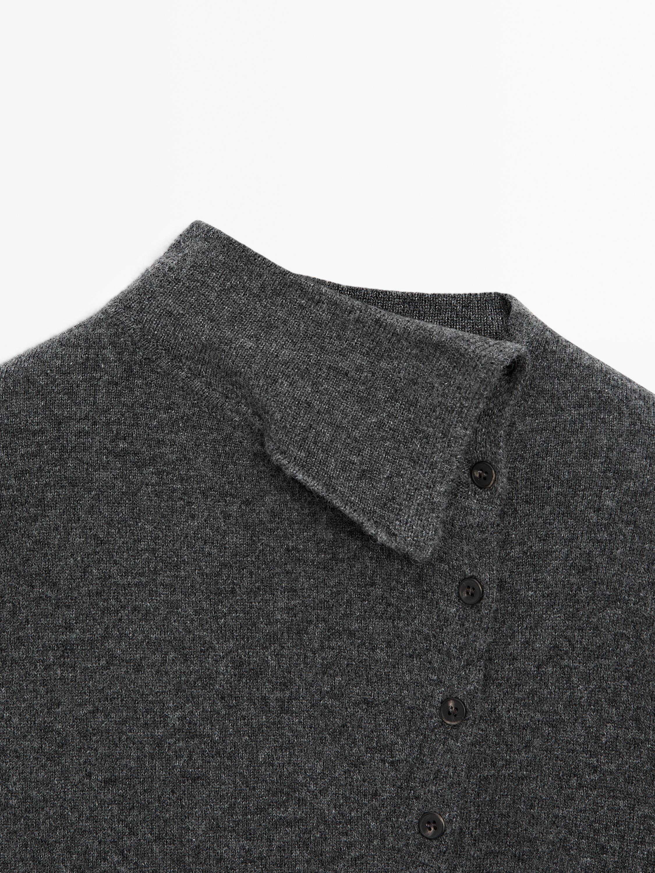 100% cashmere roll neck cardigan