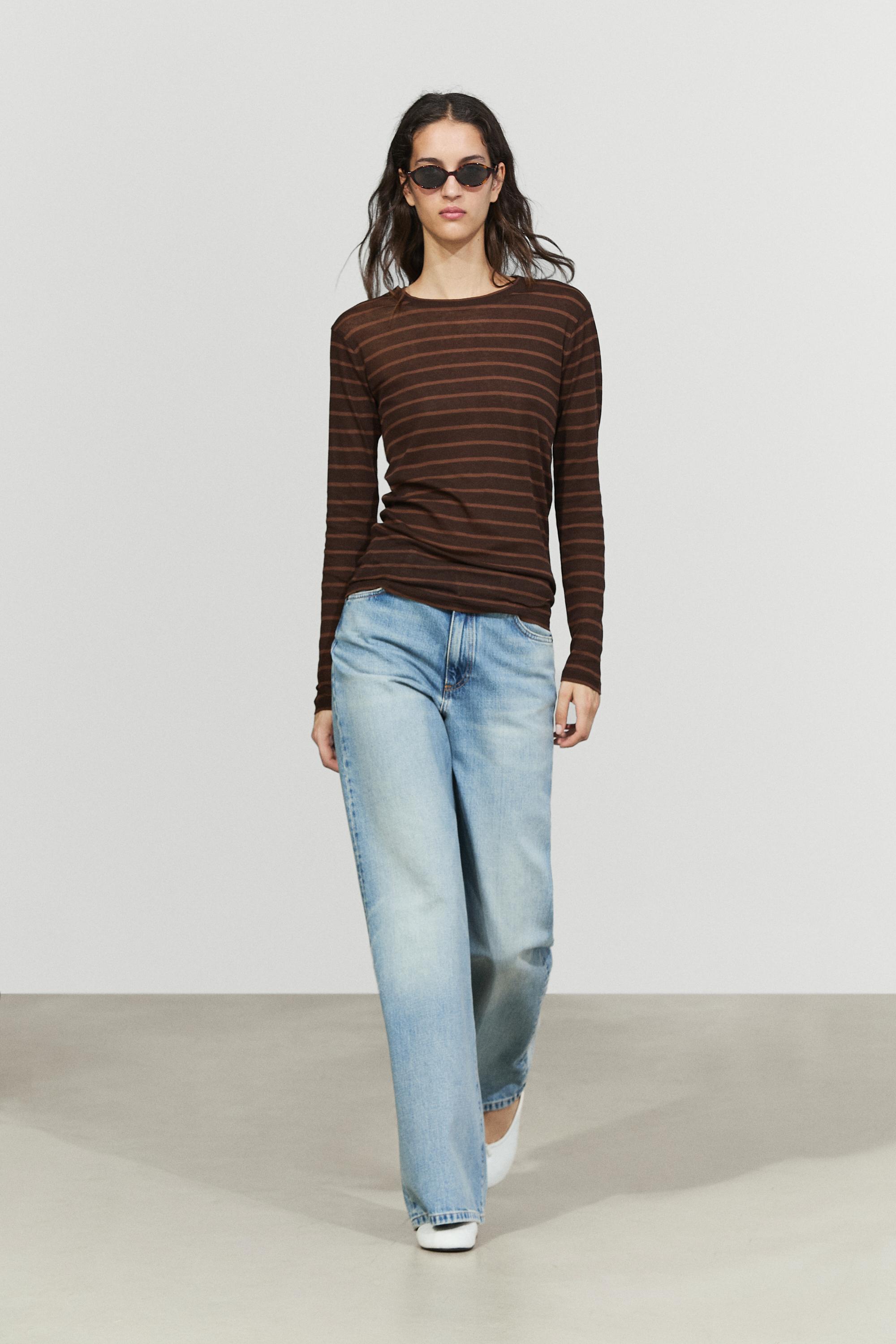 Long sleeve striped T-shirt