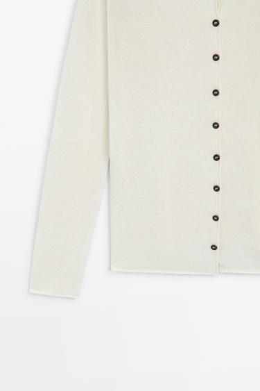 Knit cardigan with seam detail — Off white 4