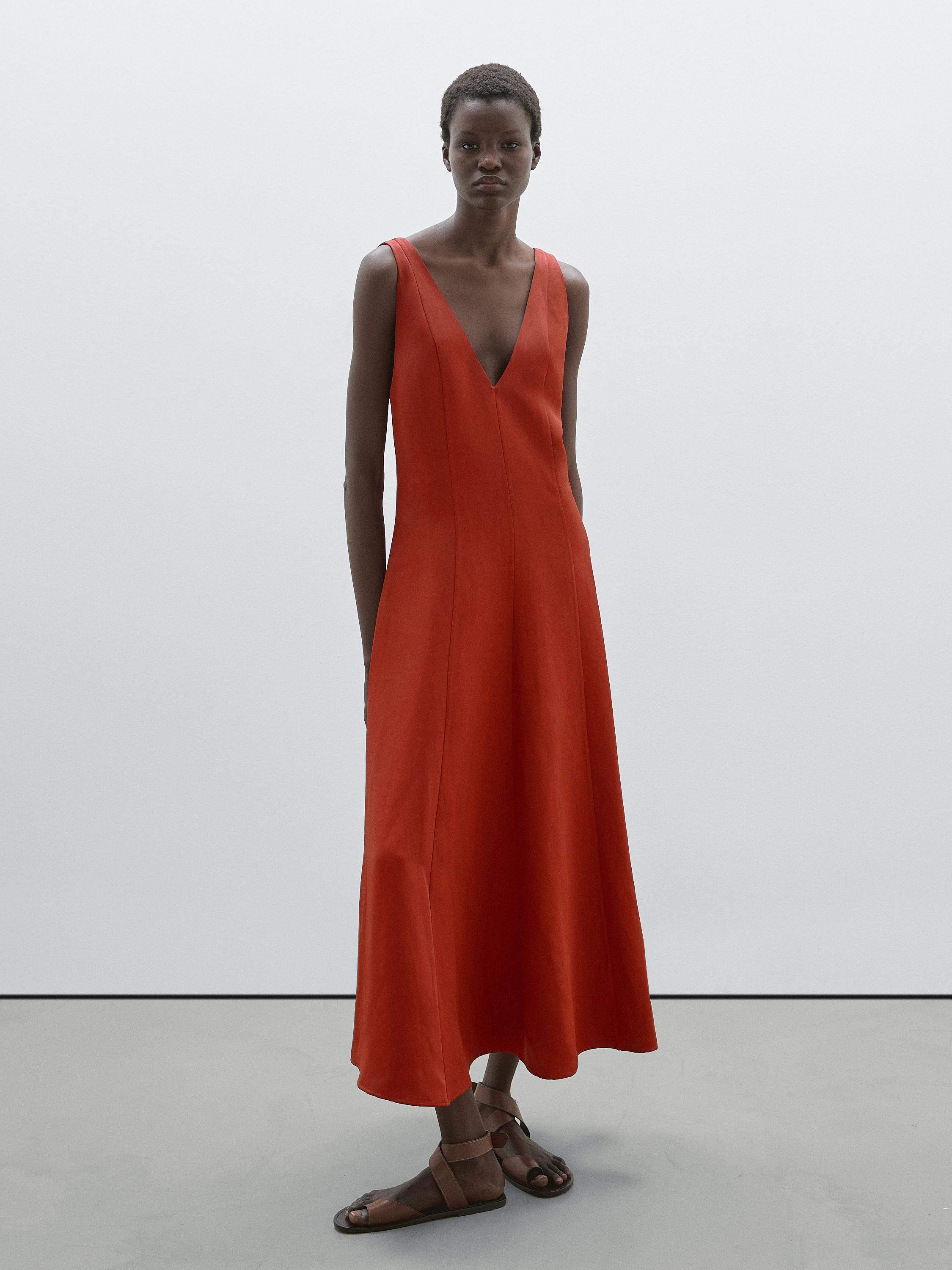 Vestido Camisero Vestido Blanco Massimo Dutti 2019 Vestido