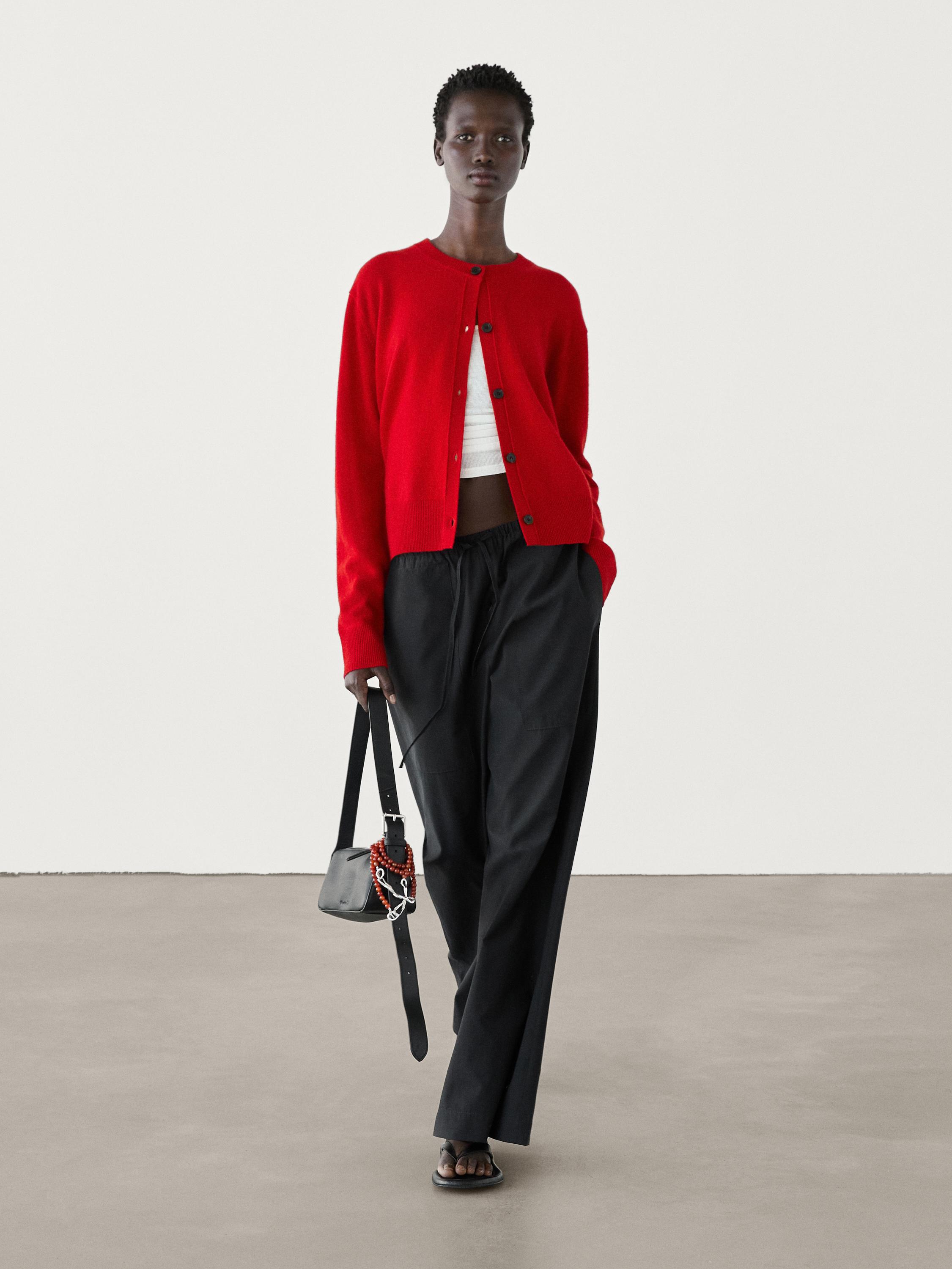 Cárdigan cuello redondo 100% cashmere