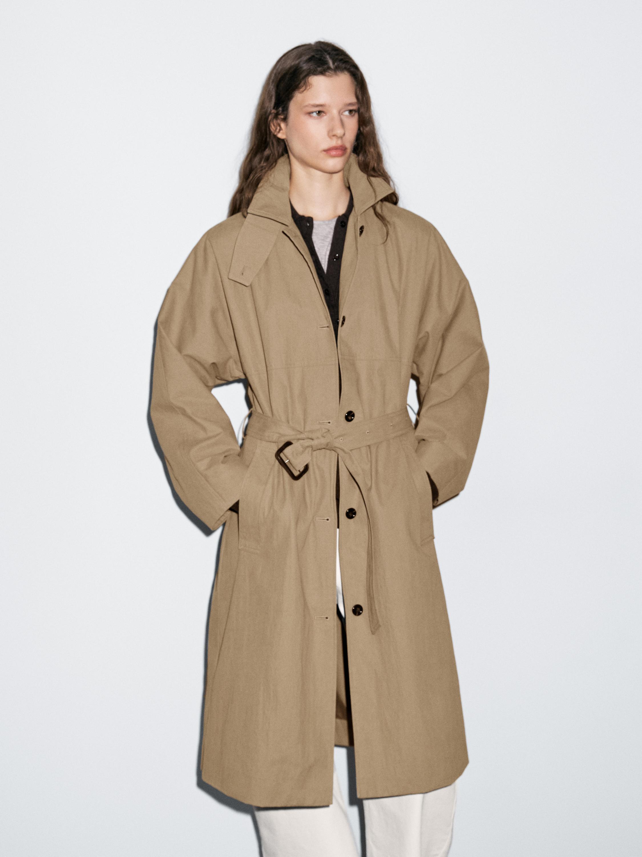 Cotton blend trench coat