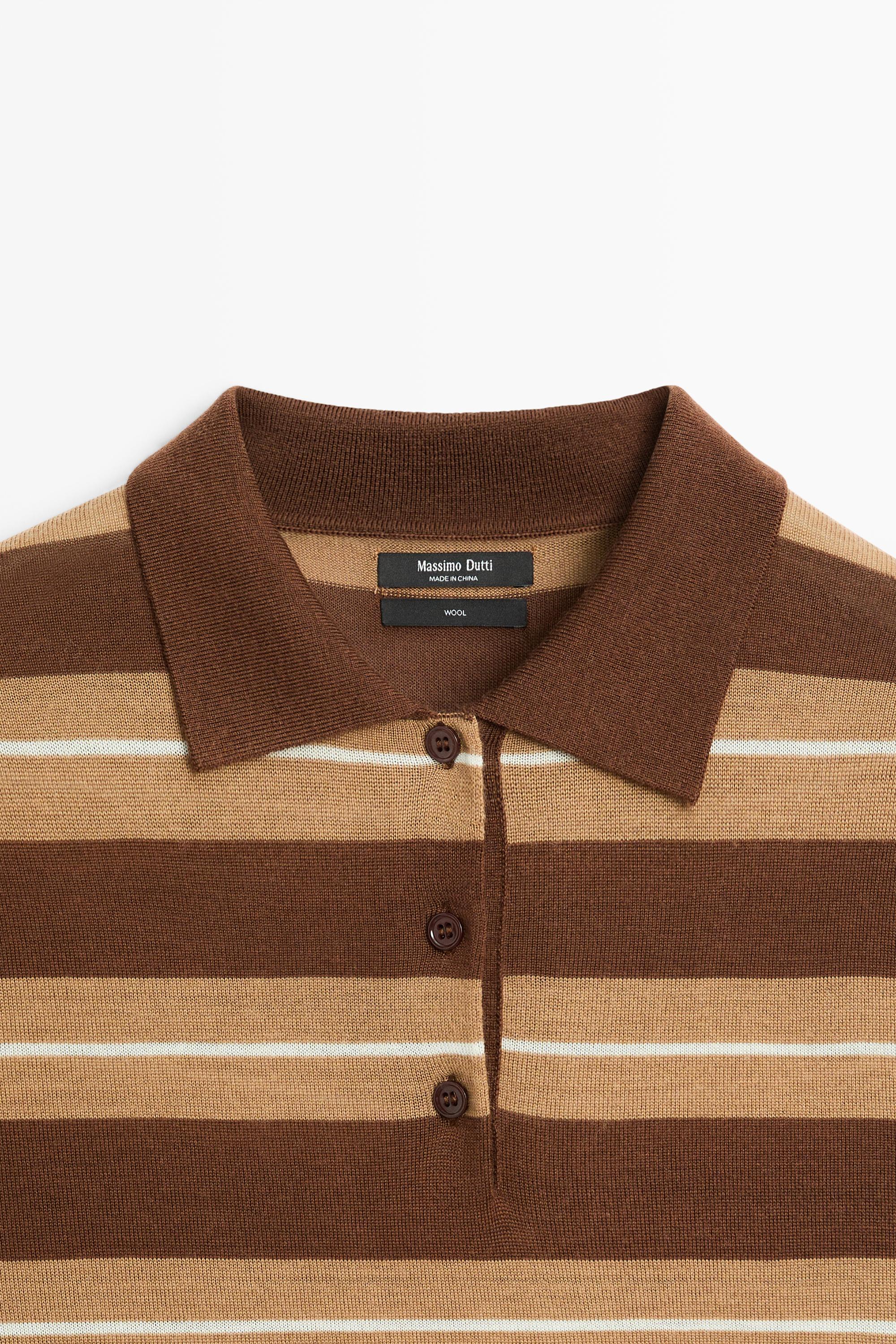 Striped polo sweater — TOFFEE