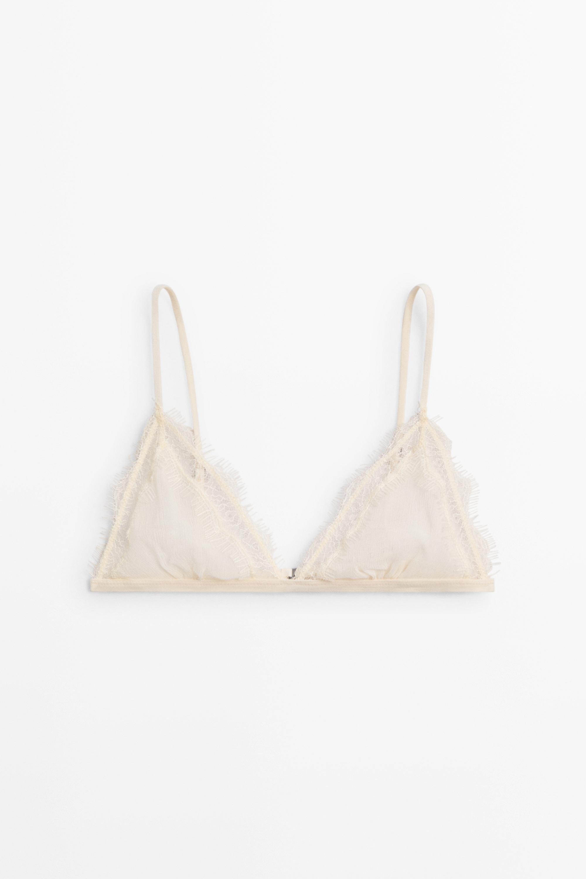 Bralette with lace detail — CREAM
