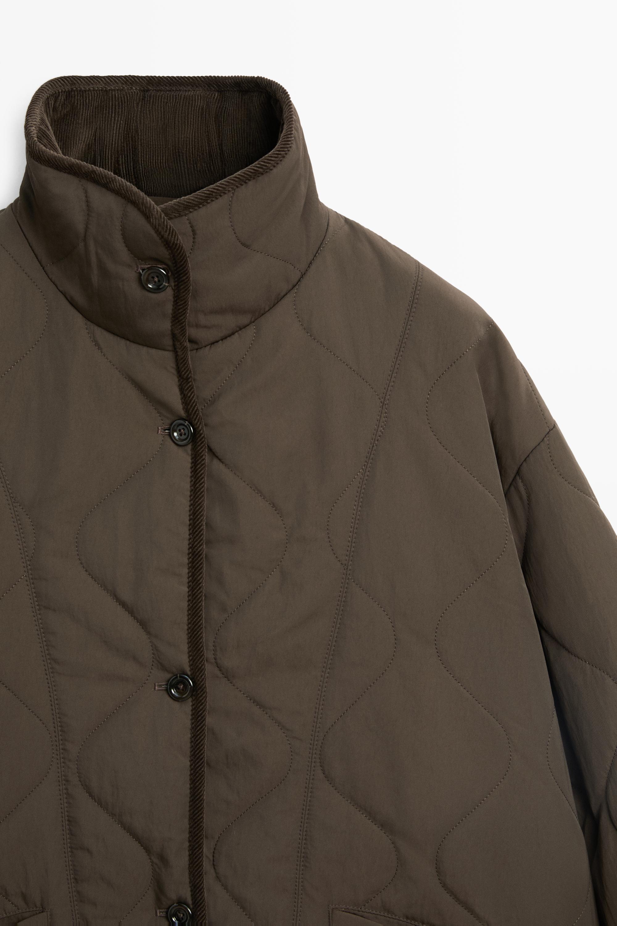 Jacket with wavy stitching detail — BROWN