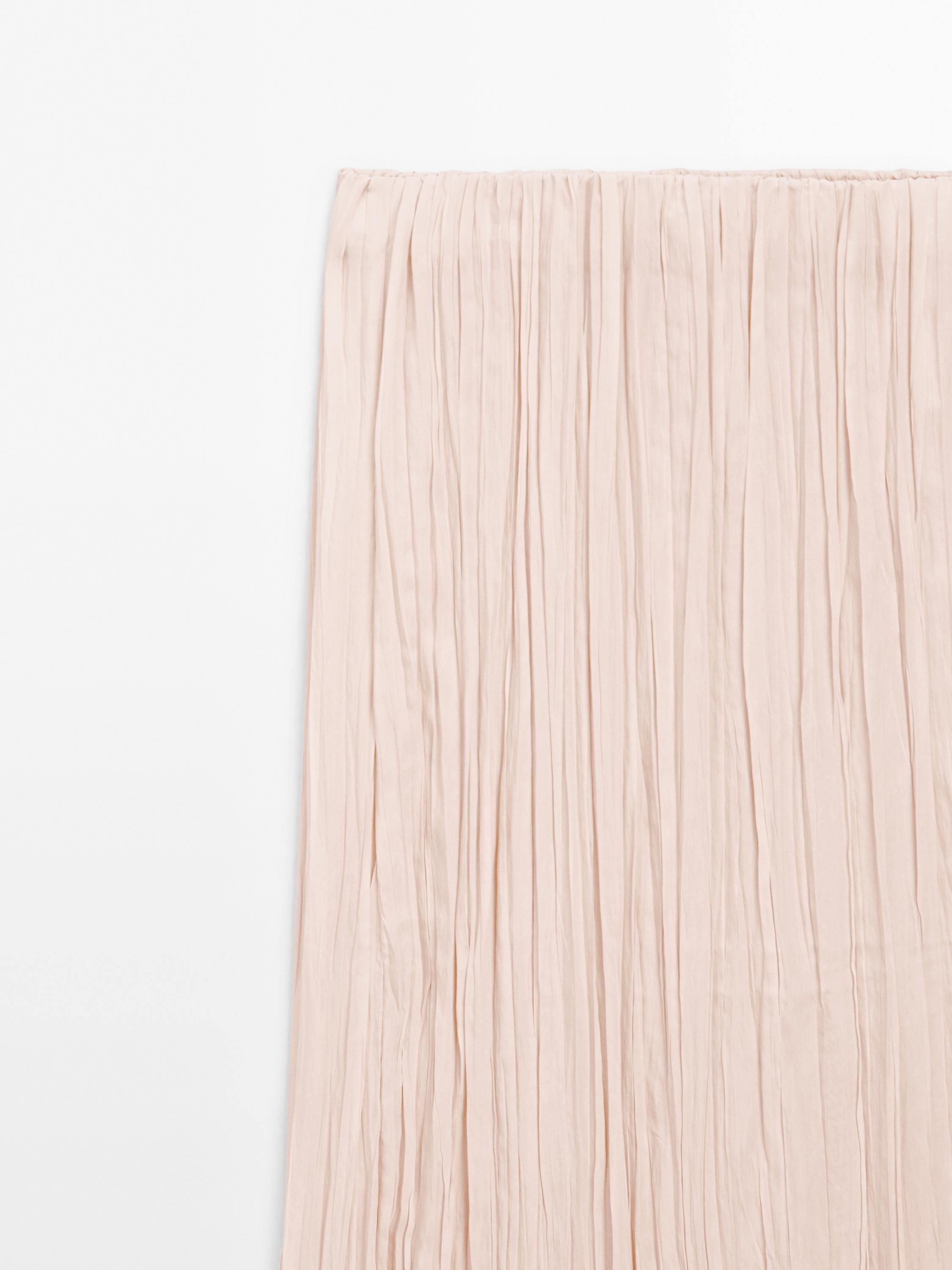Flowing pleated midi skirt