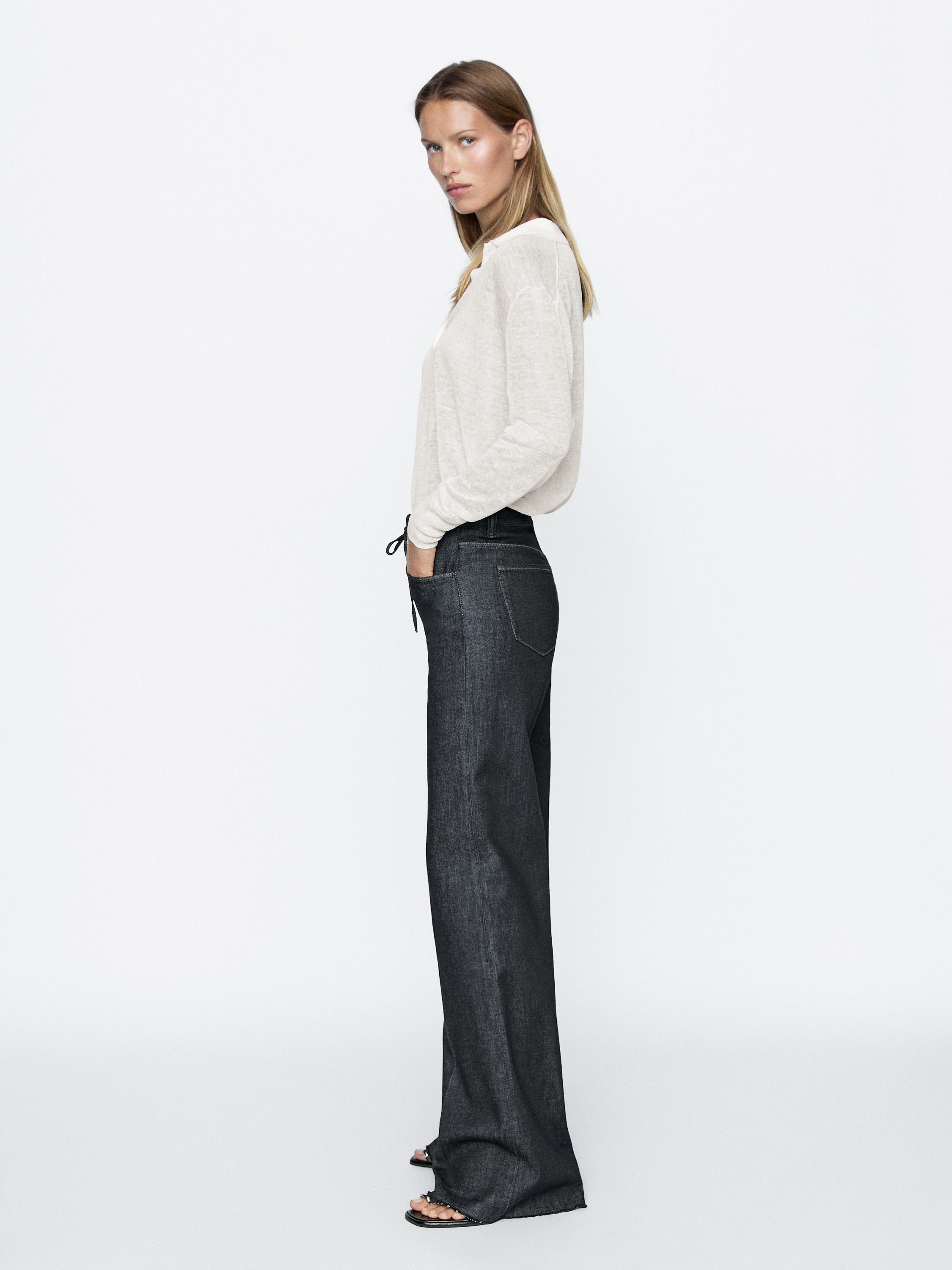 Flared high-waist jeans · Blue · Dressy | Massimo Dutti