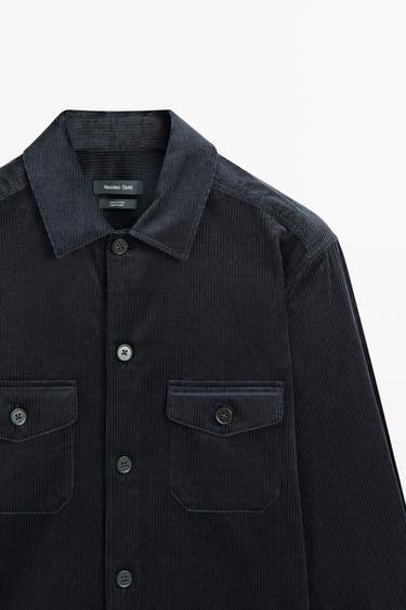 Corduroy overshirt with pocket detail — NAVY BLUE 4