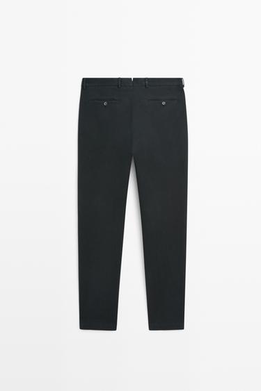 100% cotton slim fit pants — NAVY BLUE 6