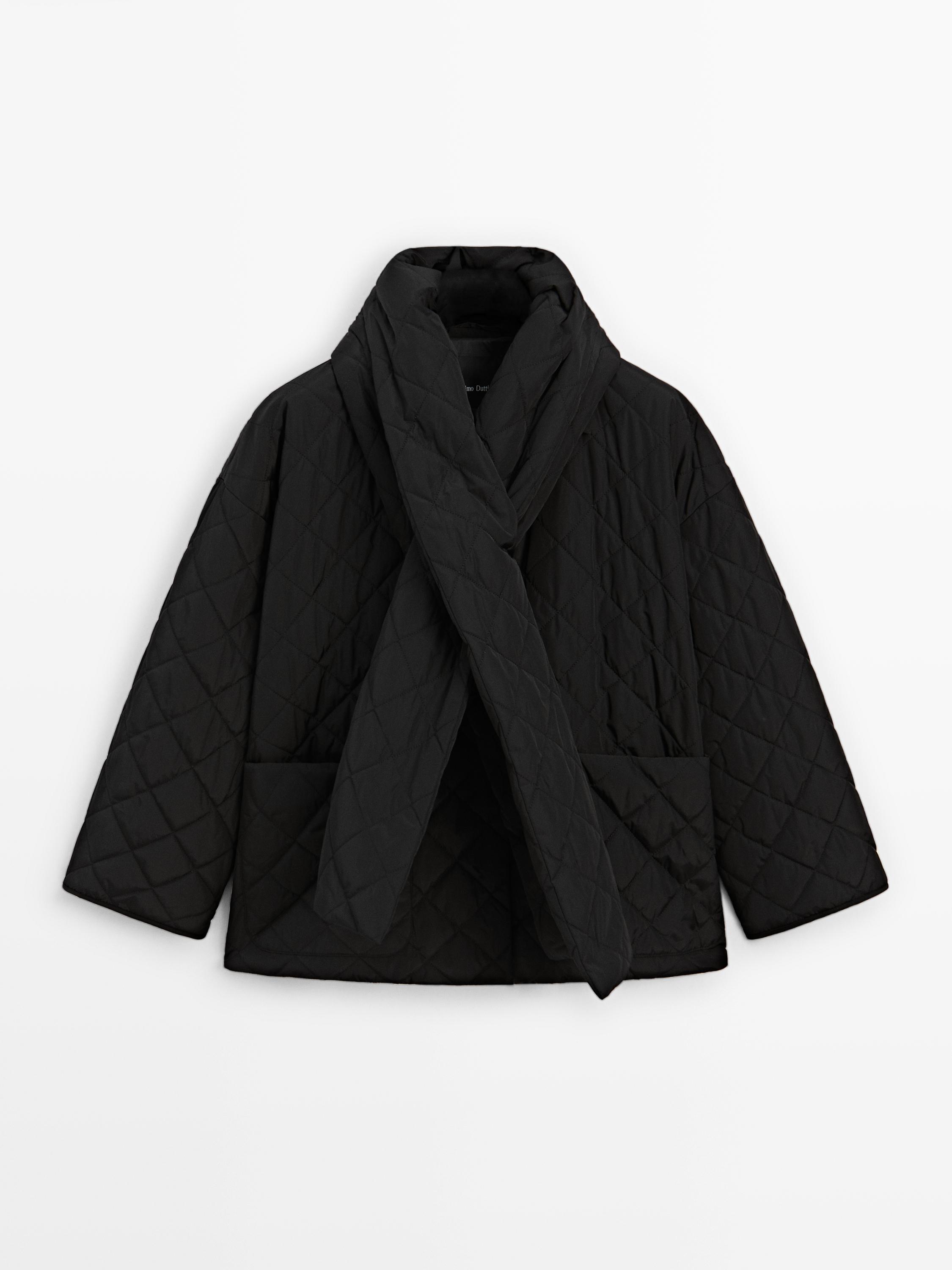 Lightweight jacket with scarf detail
