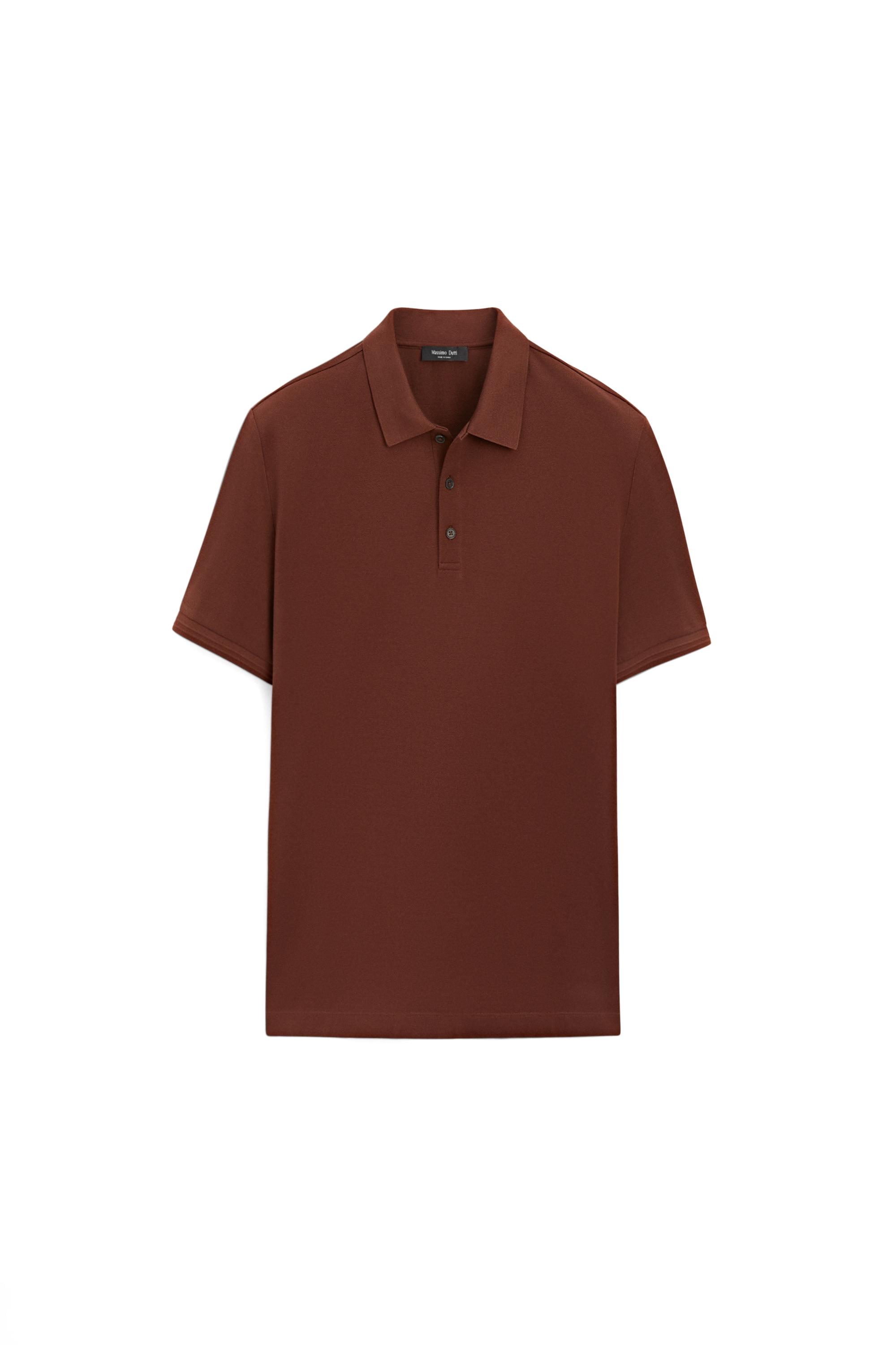 100% cotton short sleeve polo shirt — TERRA-COTTA