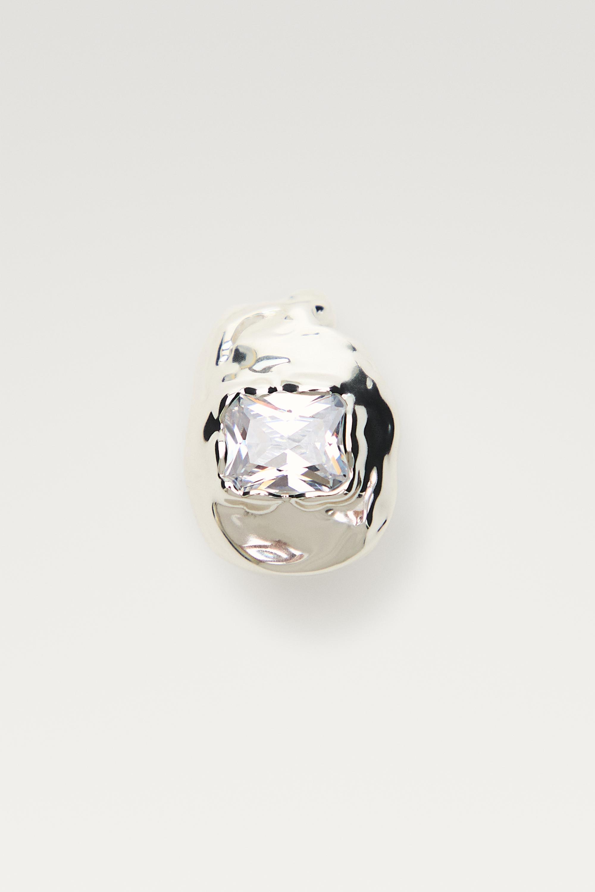 Melted effect shimmery ring — SILVER