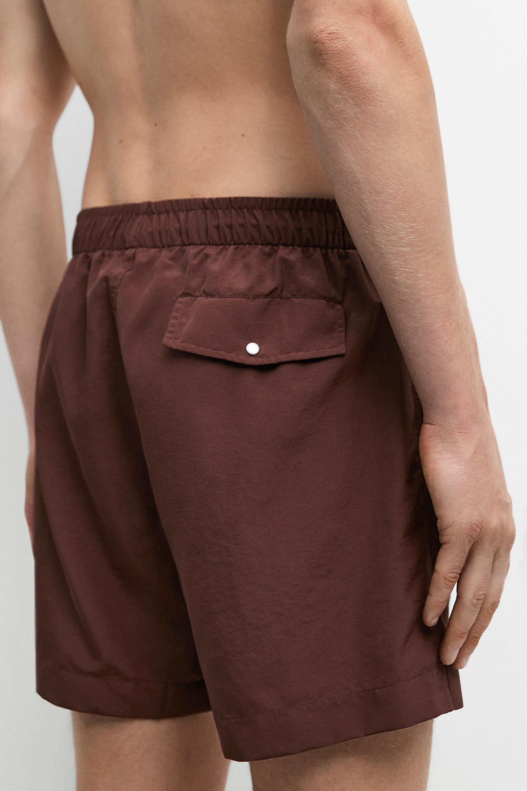 Plain swim trunks — BURGUNDY