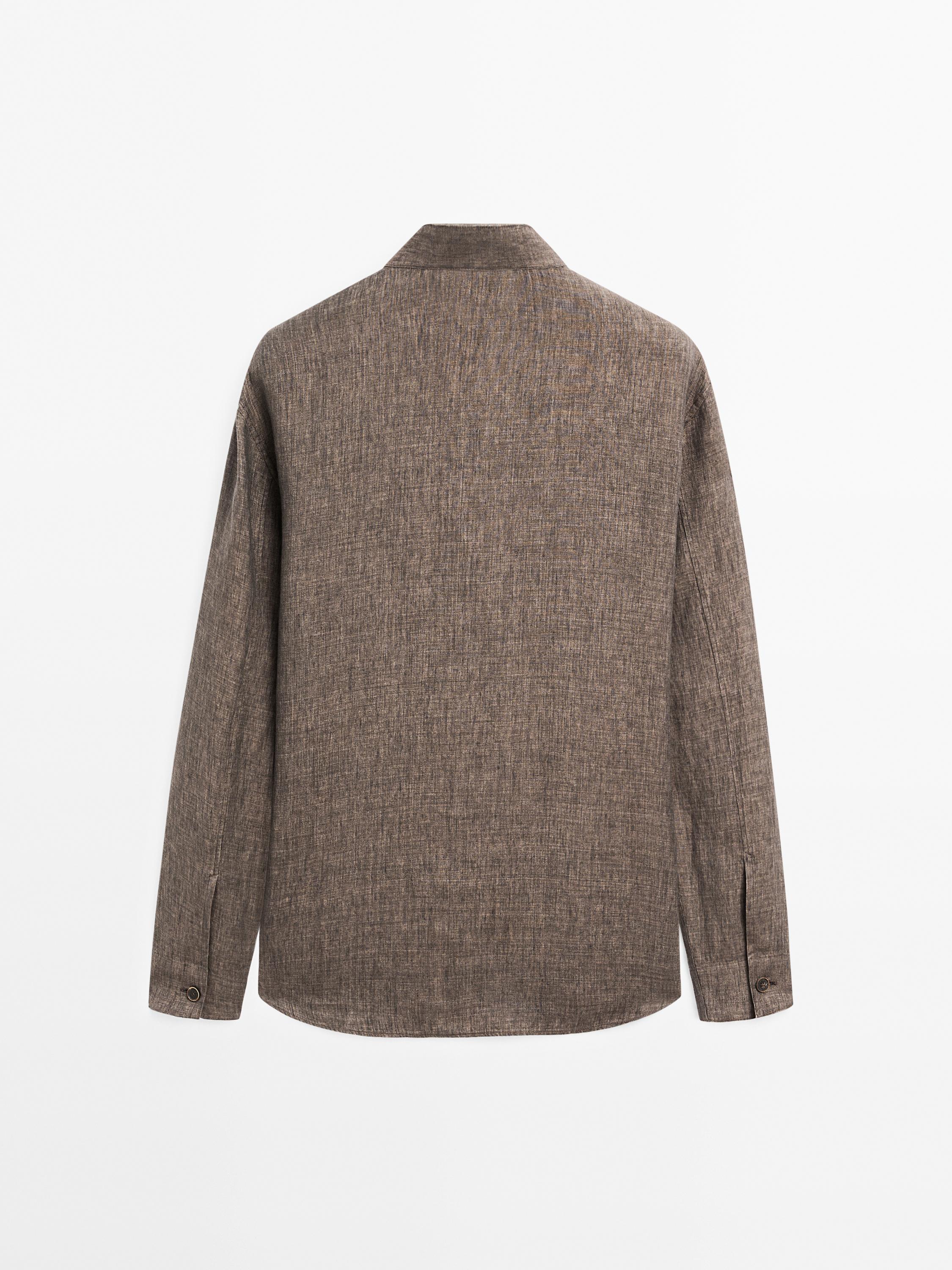 Sobrecamisa relaxed fit cuello mao