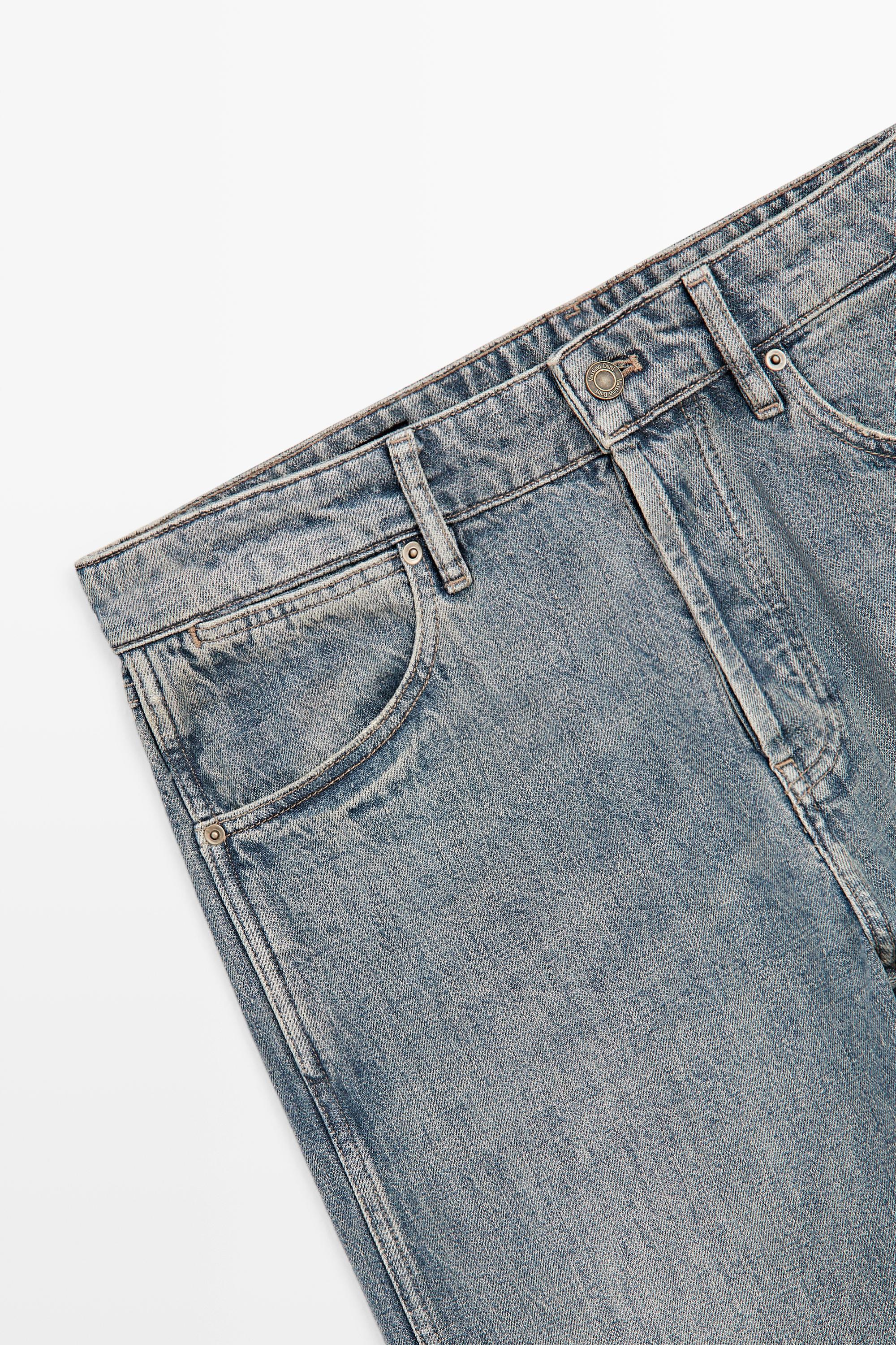 100% cotton wide-leg jeans — MEDIUM BLUE