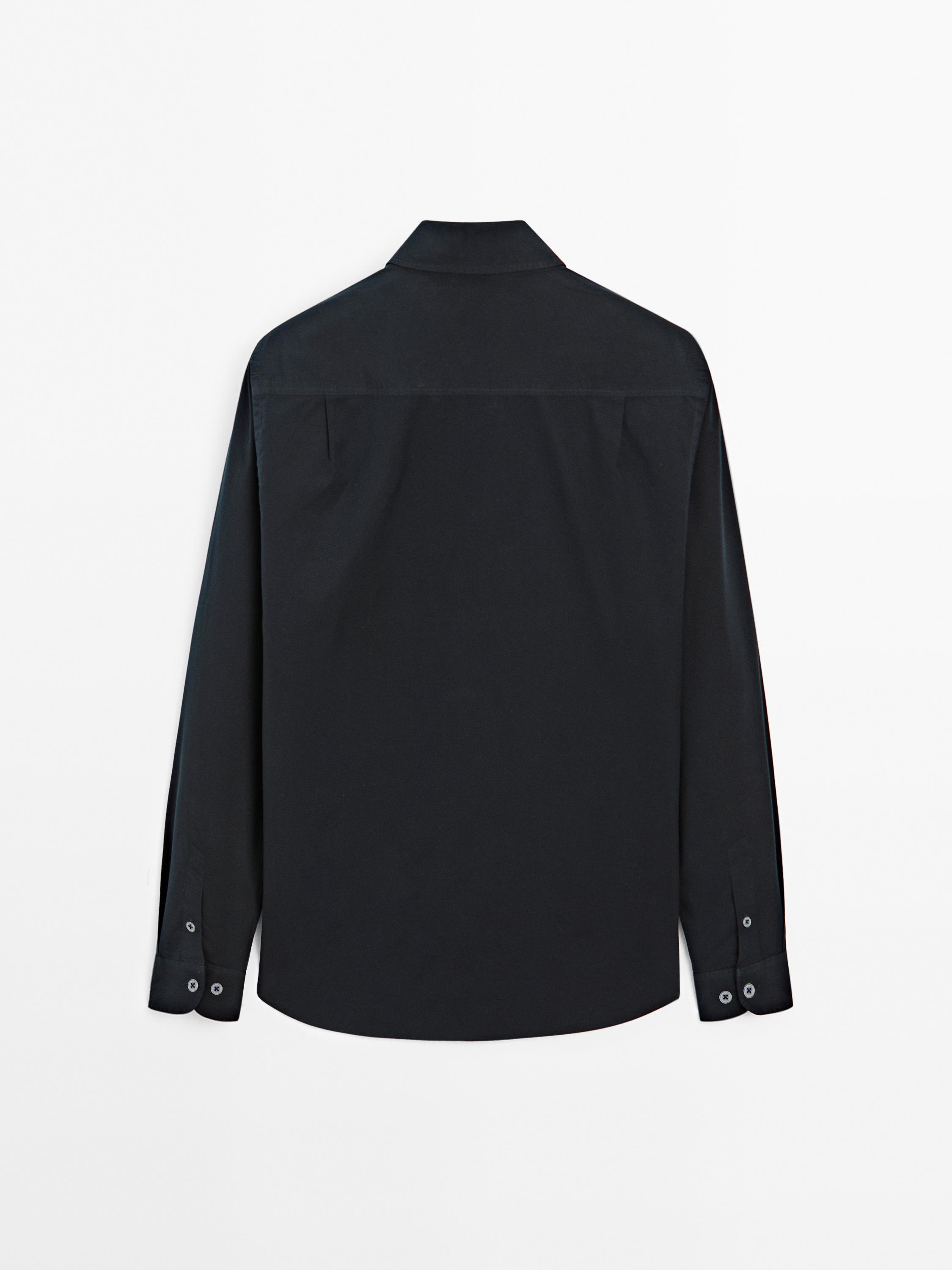 Camisa regular fit mezcla algodón seda