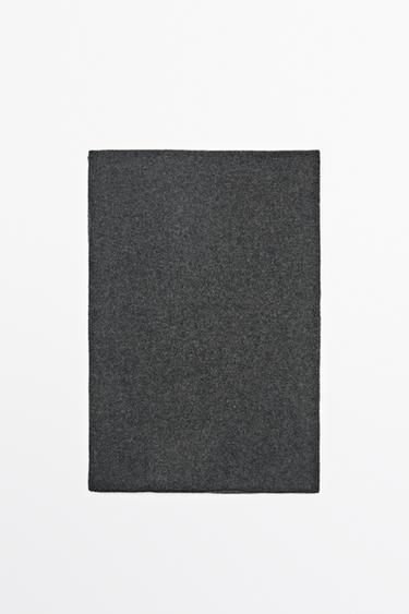 100% cashmere fine-knit scarf — ANTHRACITE GREY 1