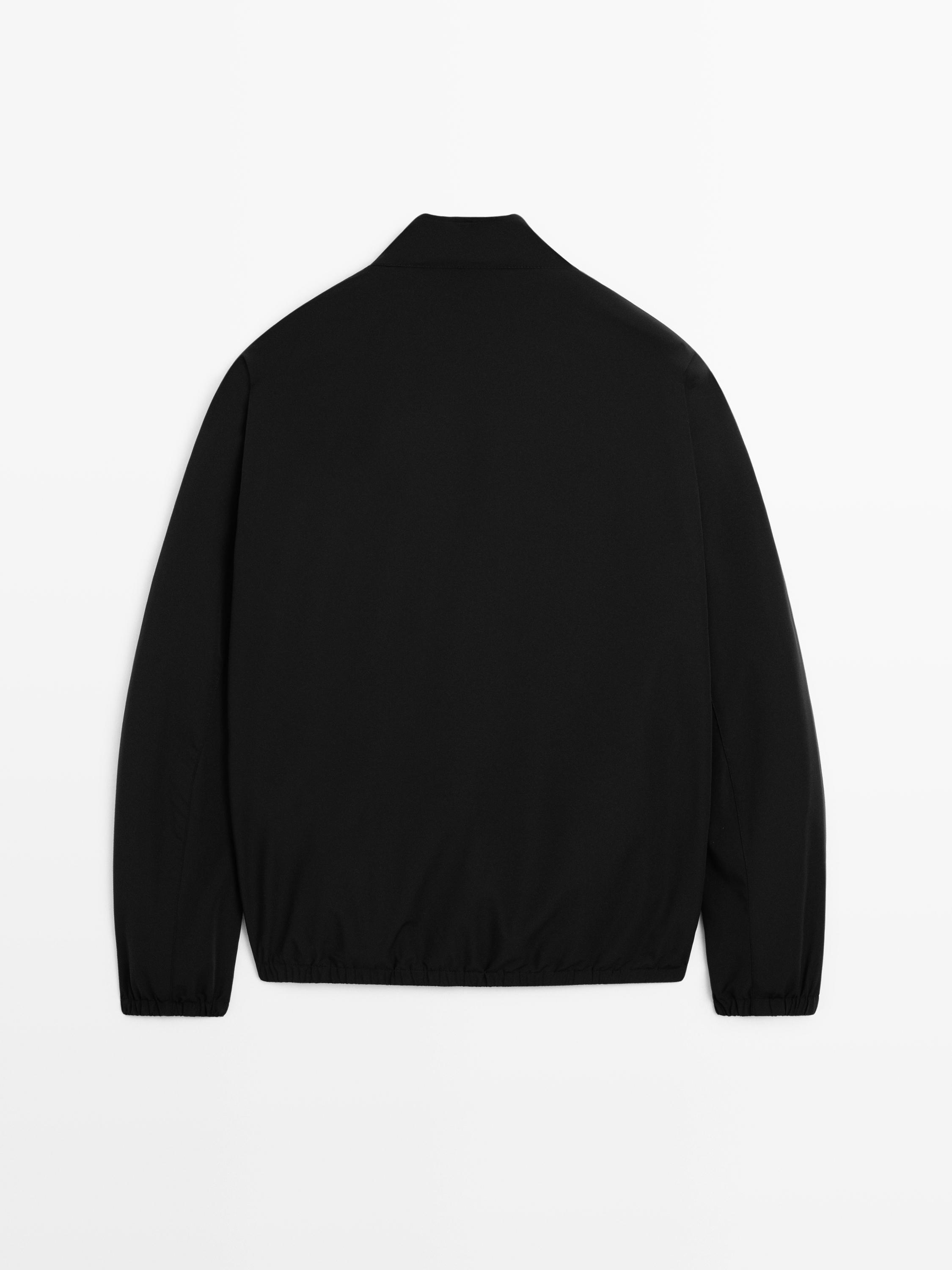 Reversible high neck jacket — BLACK