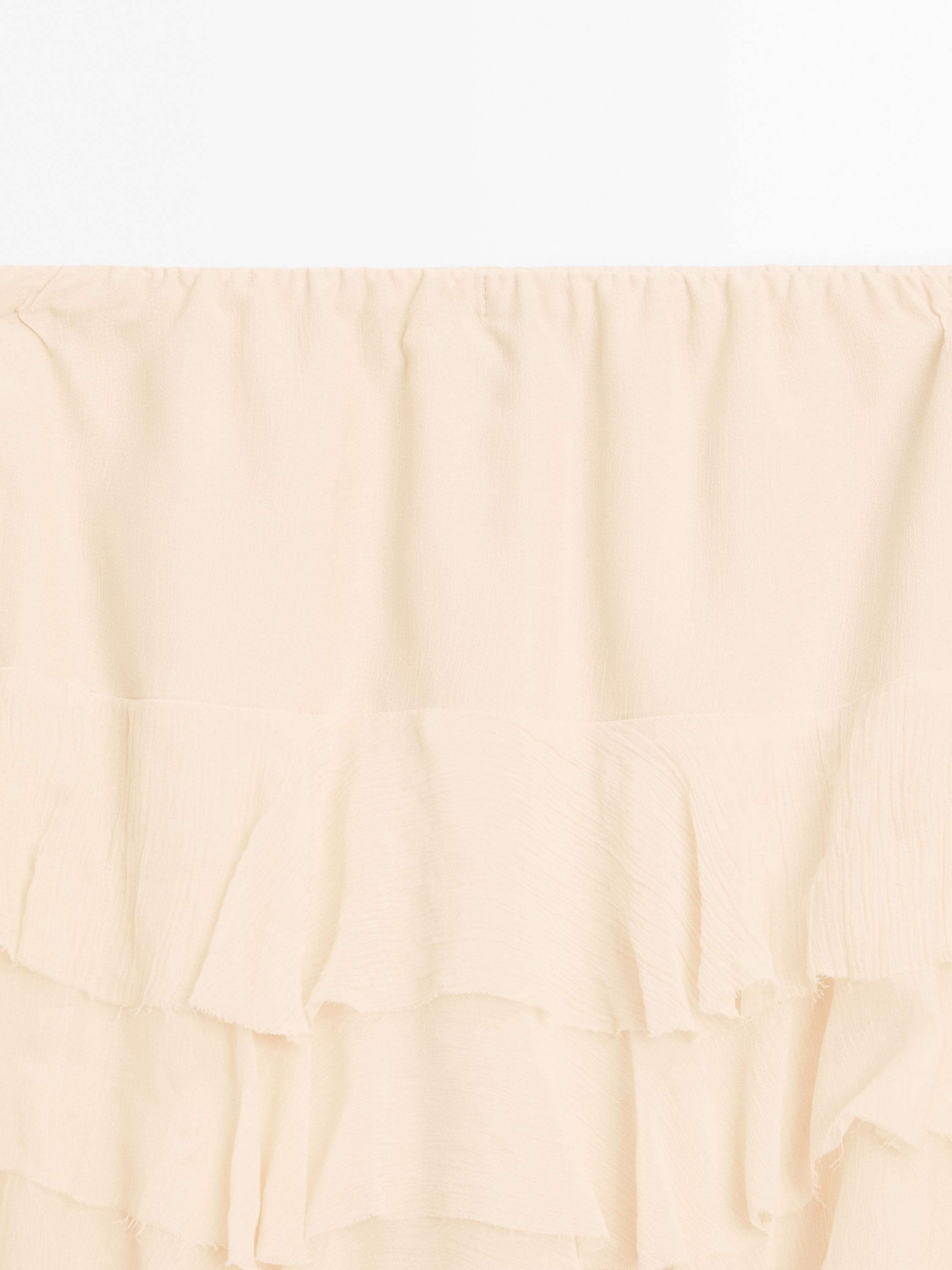 Ruffled midi skirt
