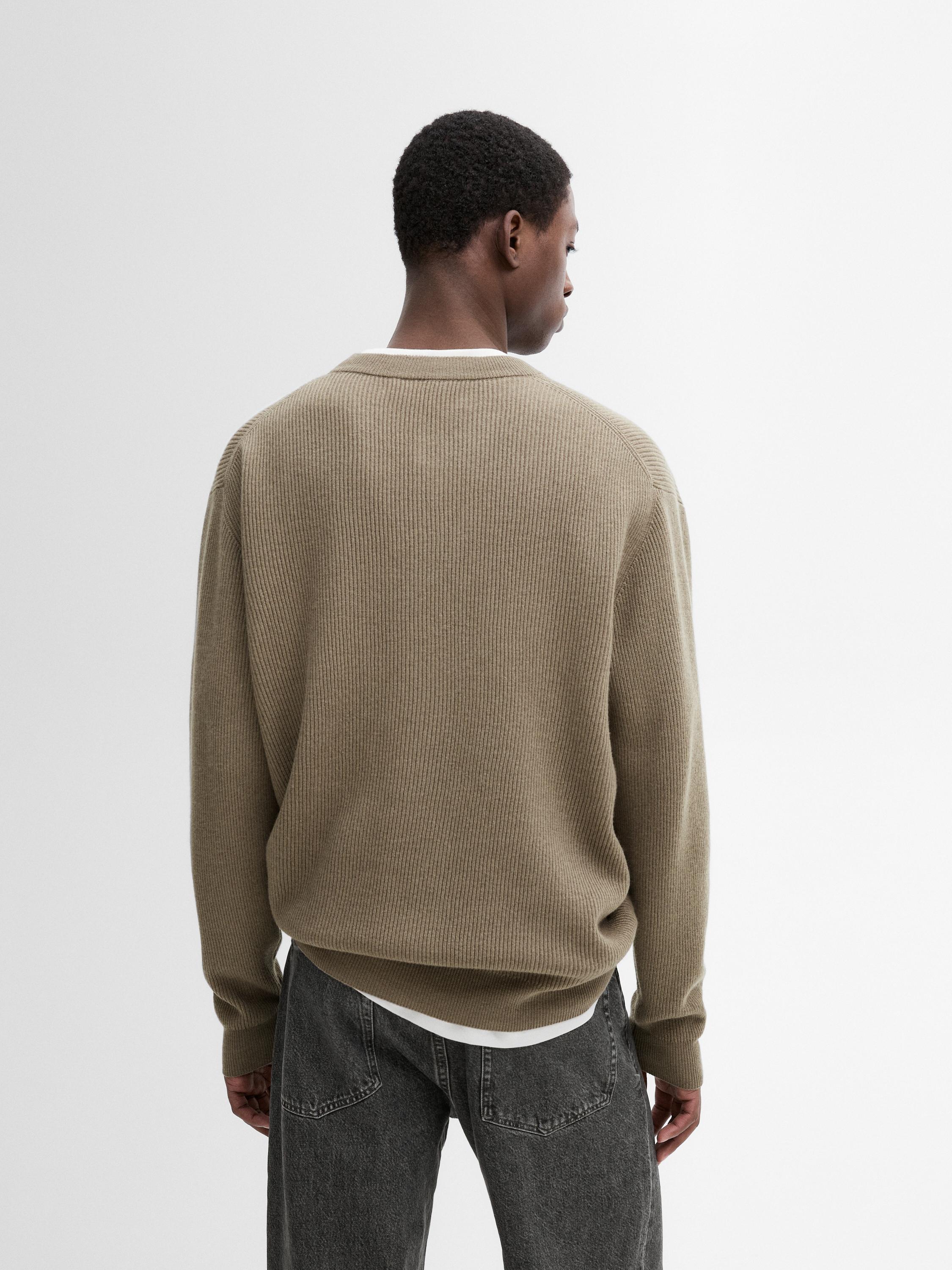 Wool blend knit sweater