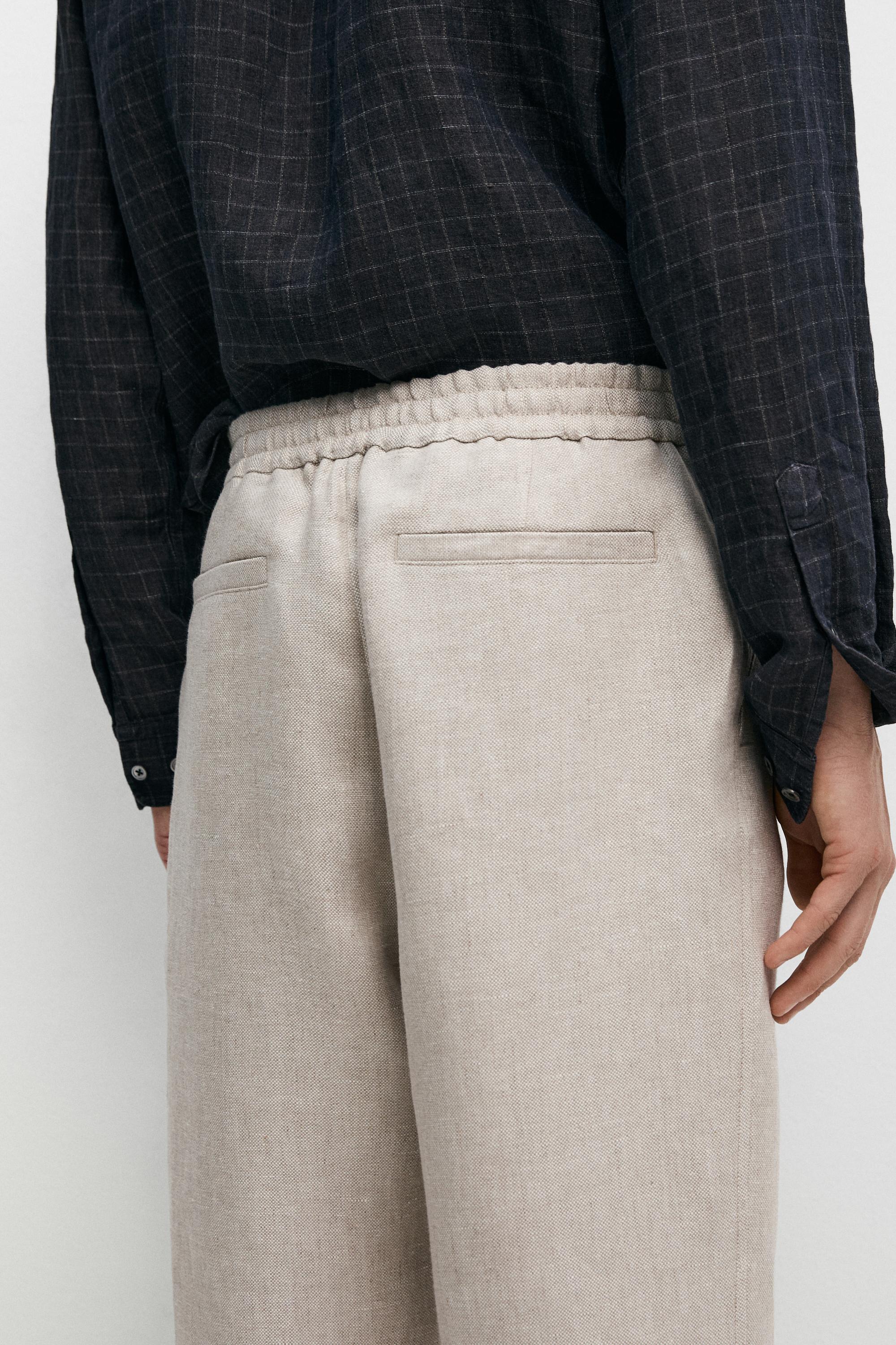 100% linen textured co-ord pants — CREAM