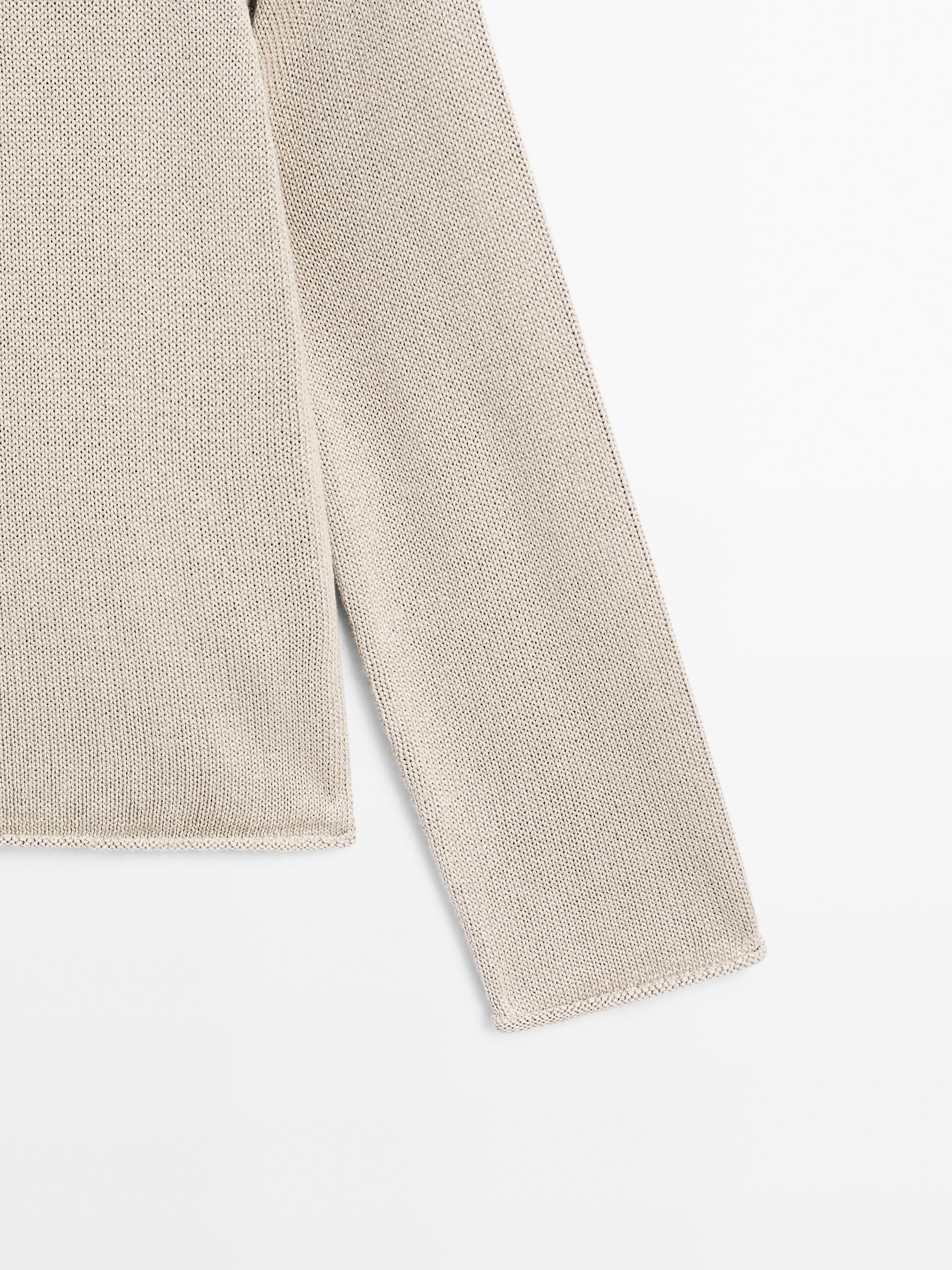 Purl knit cutwork sweater