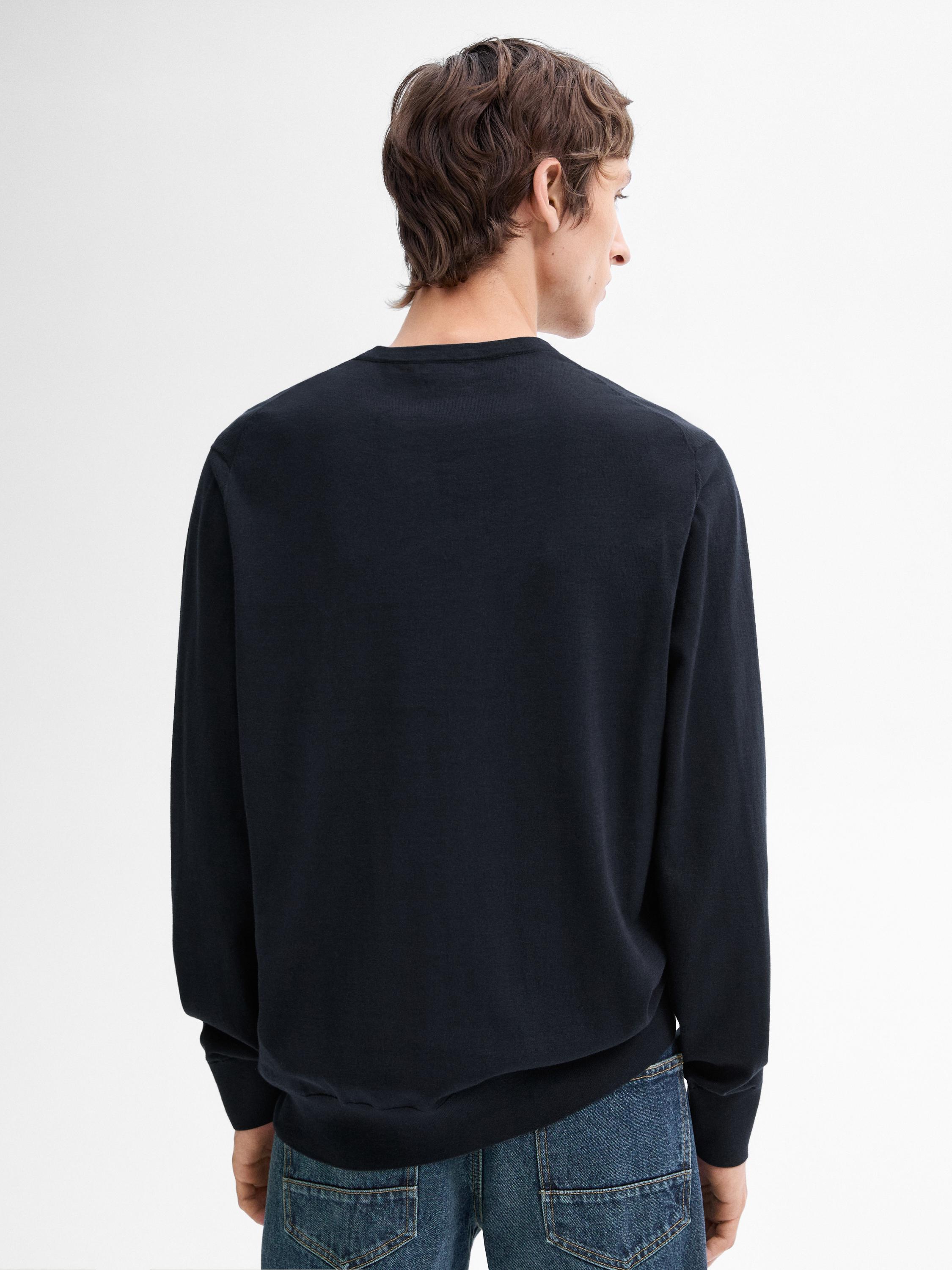Long sleeve cotton knit sweater
