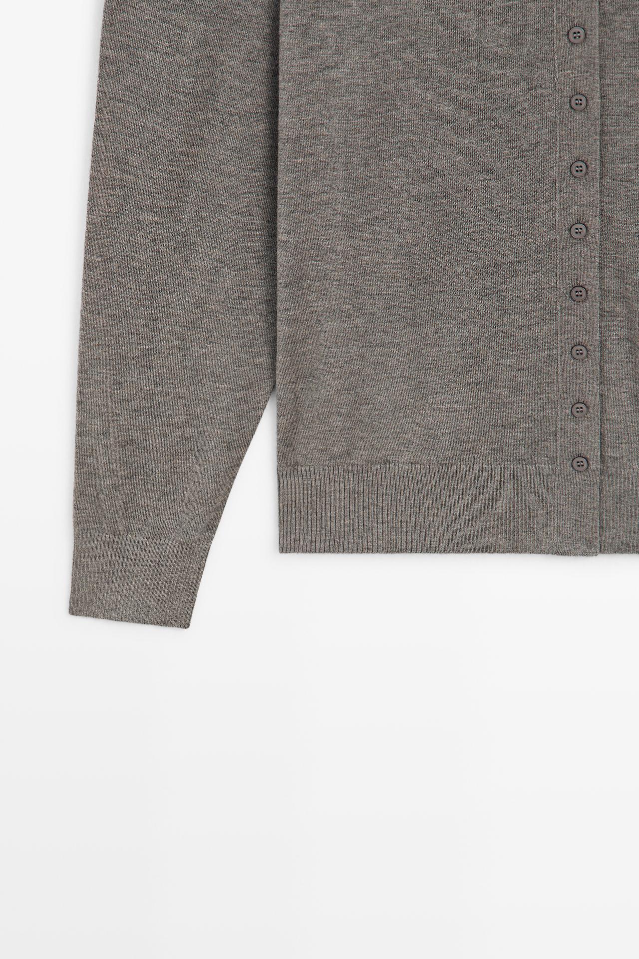 Turtleneck cardigan with button detail — GREY