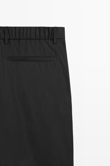100% cotton pants with double pleats — BLACK 7