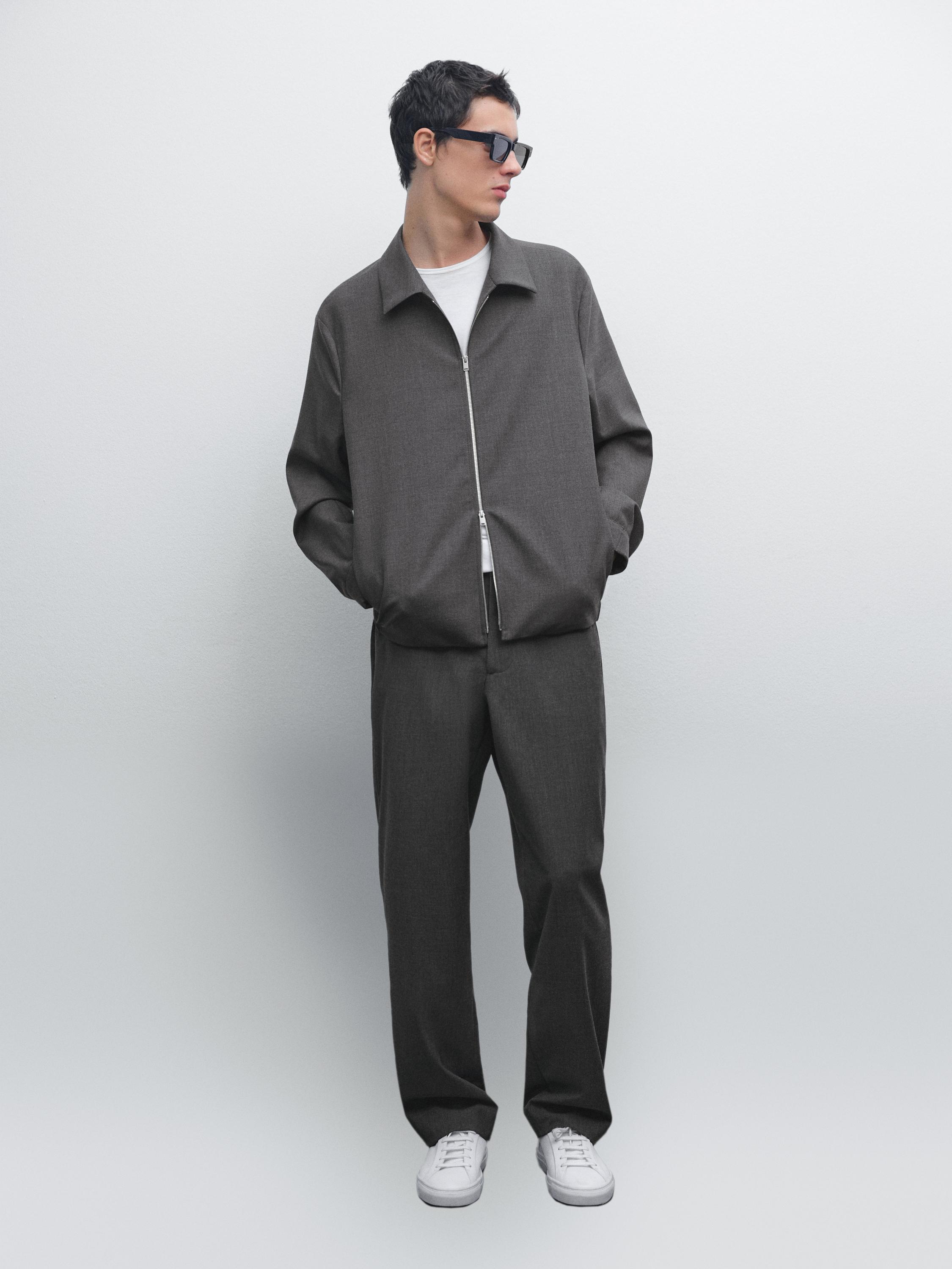 Total look wool blend trousers