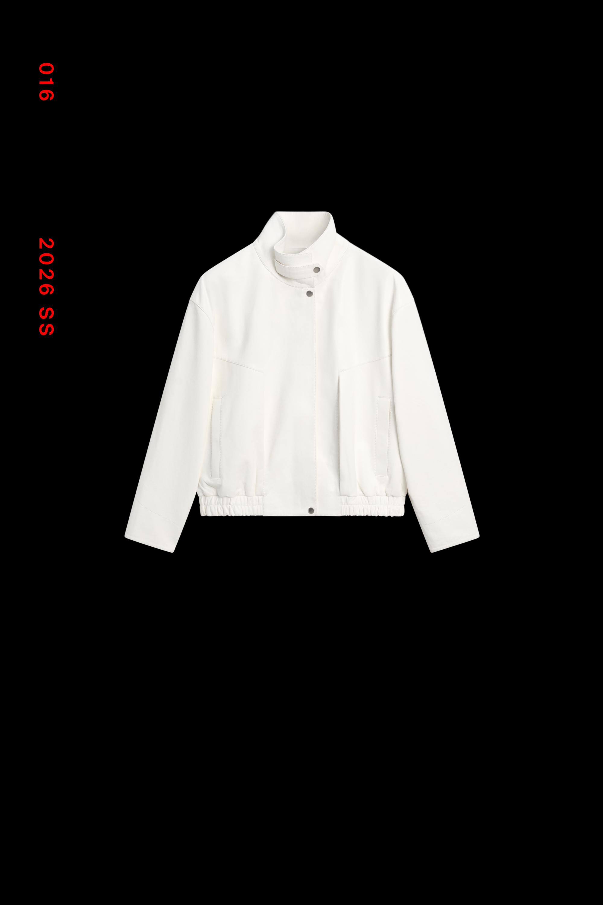 Nappa leather bomber jacket — WHITE