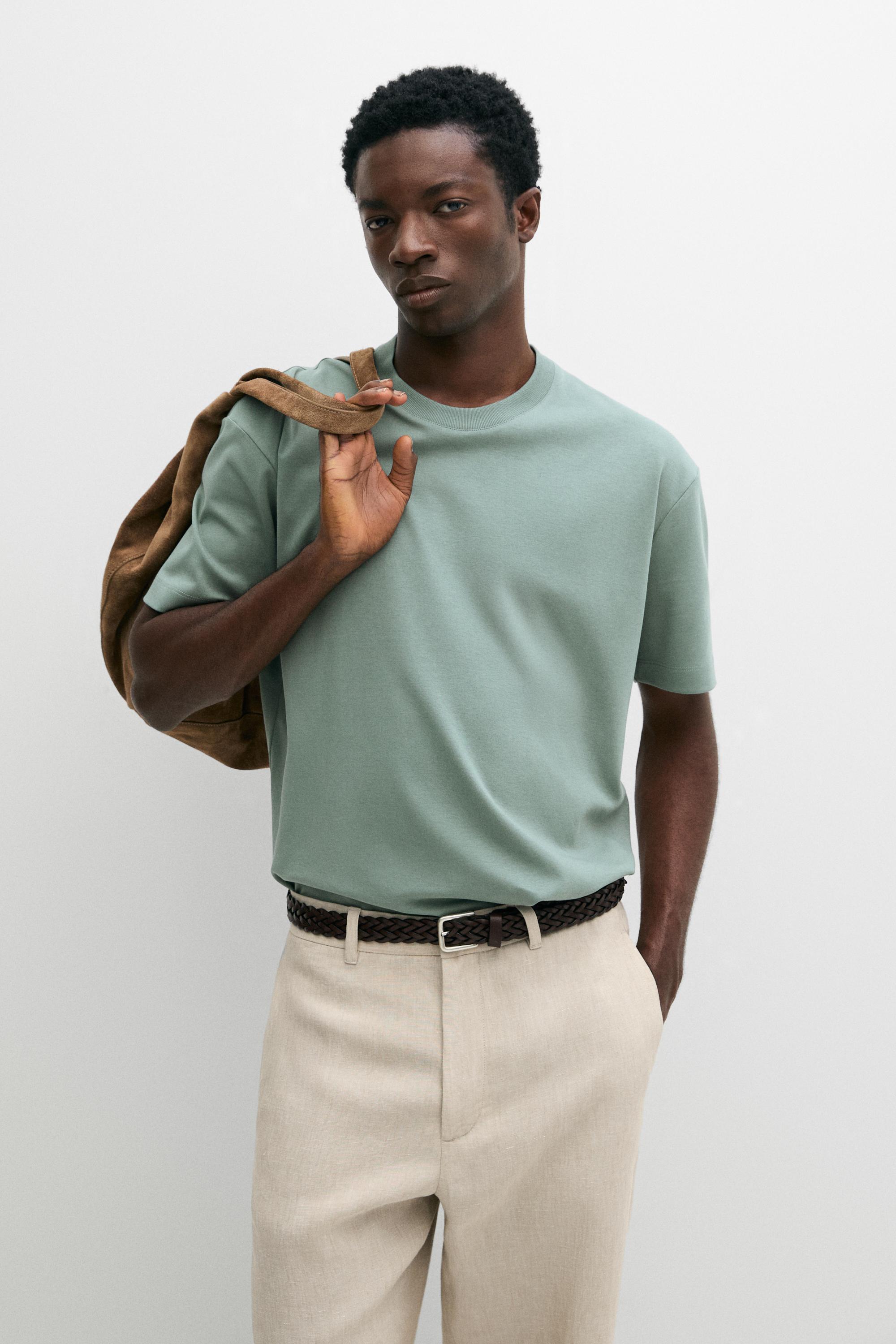 100% cotton short sleeve T-shirt — Greyish green