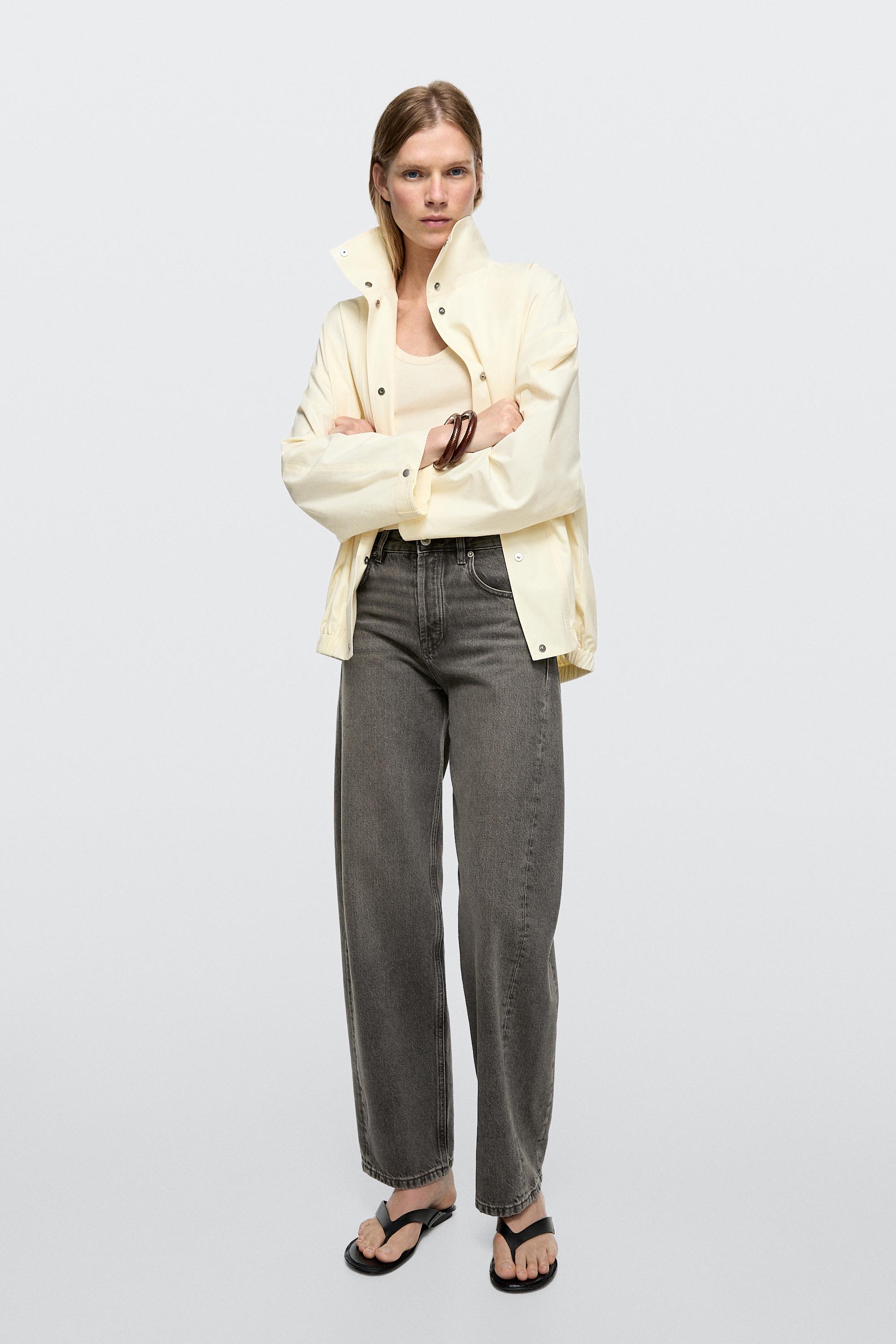 Mid-rise balloon fit jeans — NATURAL GREY