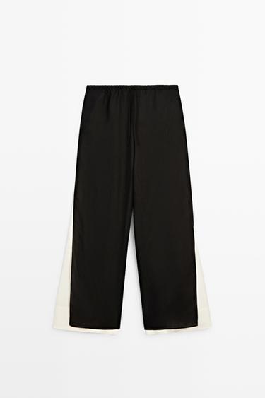 Flowing wide-leg co-ord pants — BLACK 2