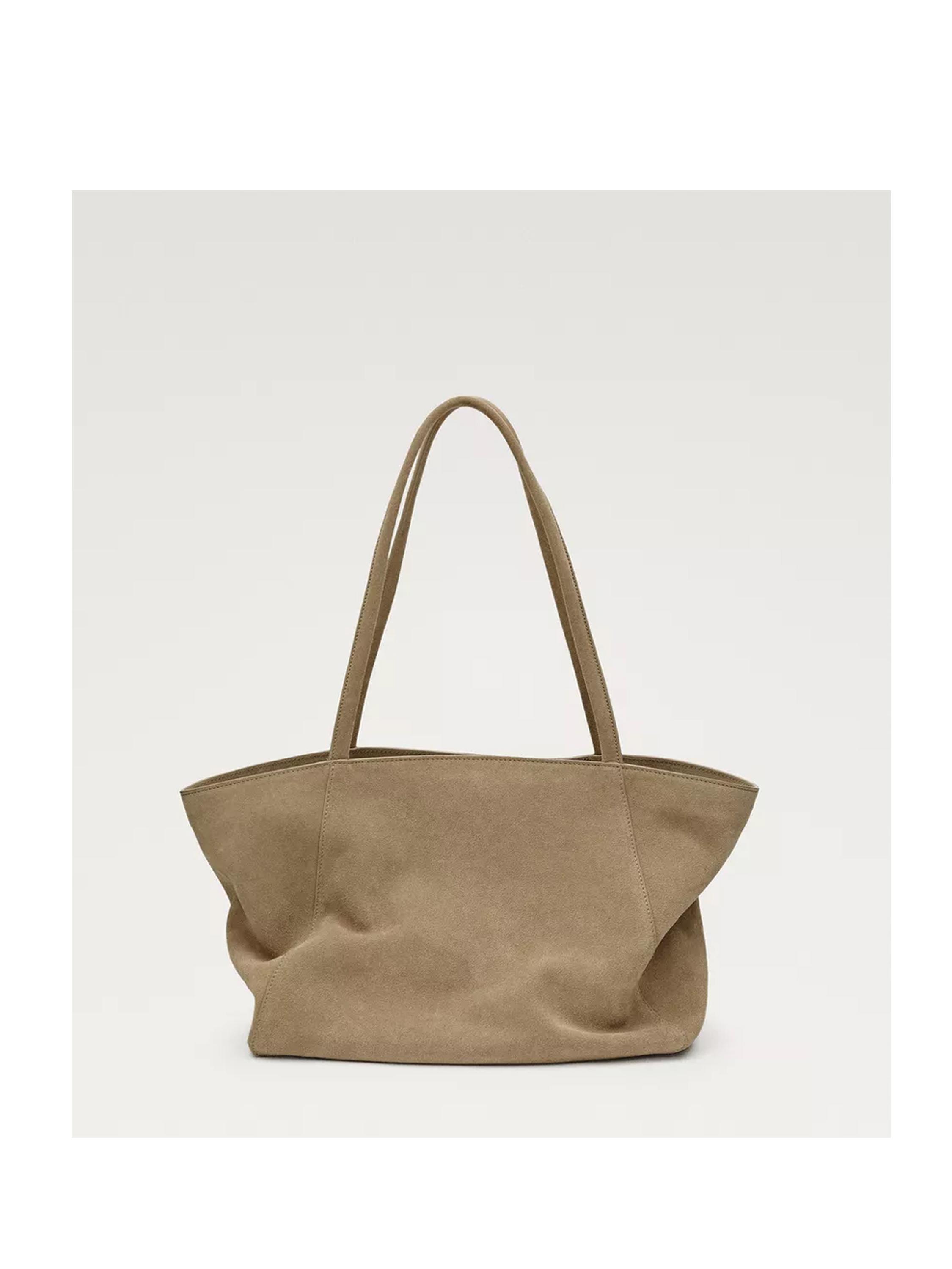 Half icon split suede bag