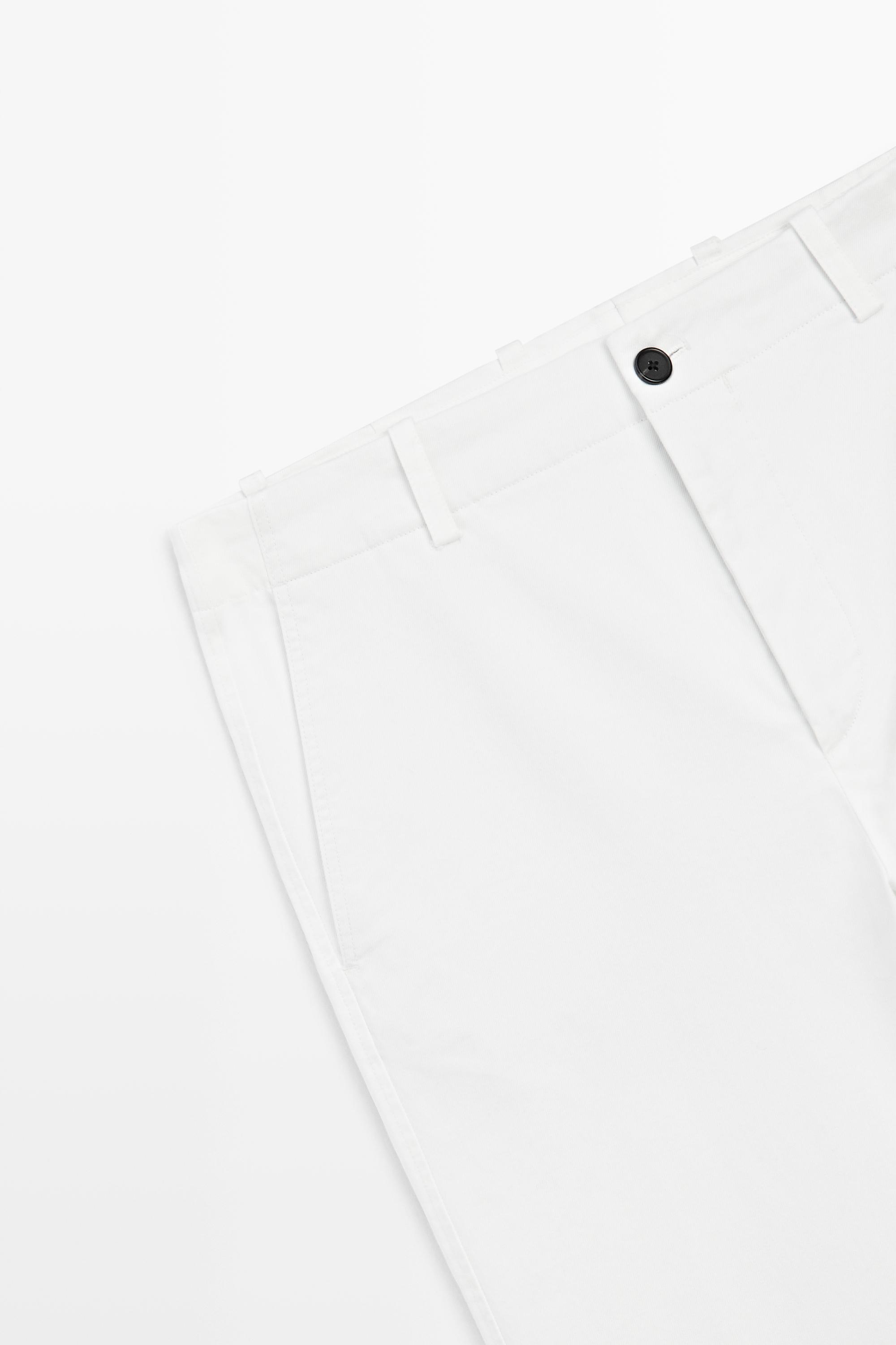 Cotton blend straight-leg pants — Off white
