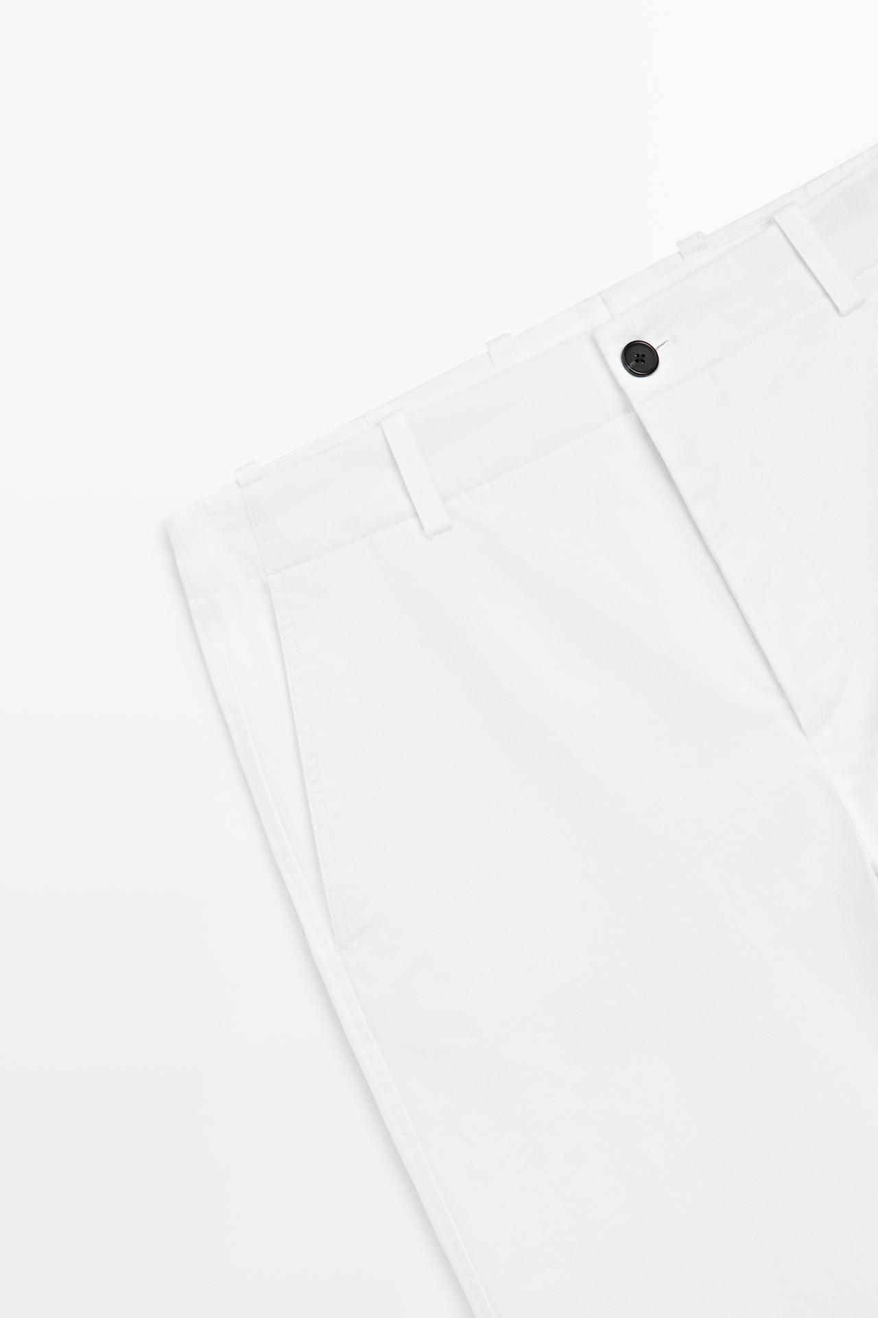 Cotton blend straight-leg pants — Off white