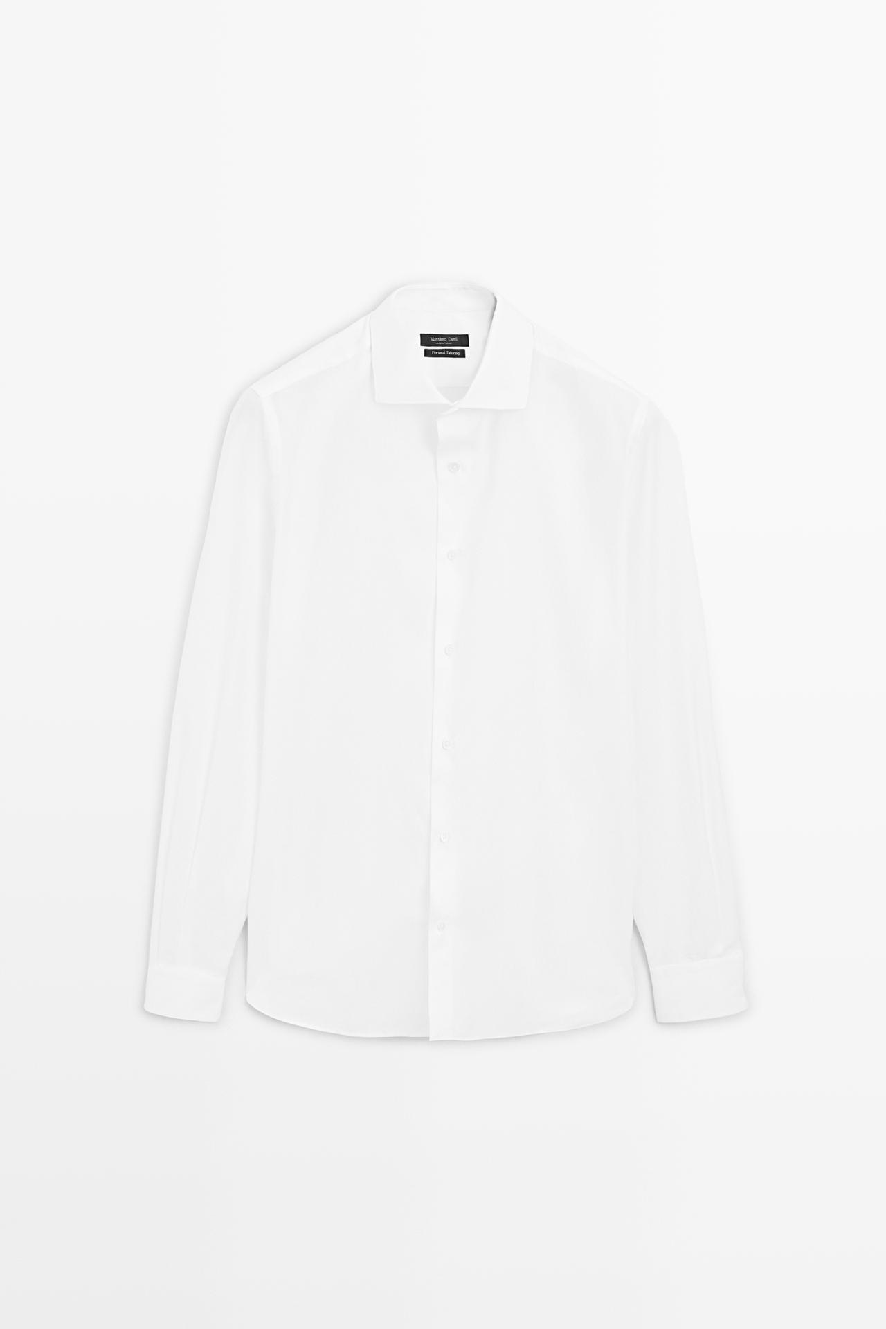 Slim fit 100% cotton shirt — WHITE