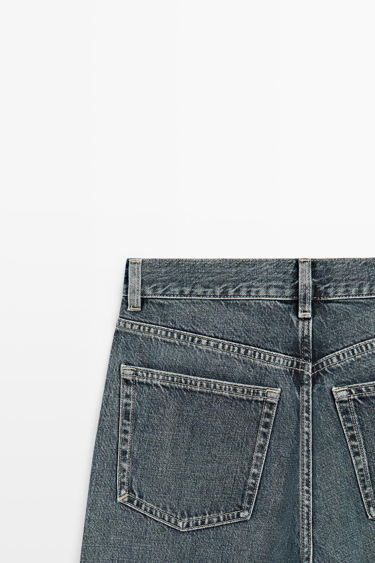 High-waist wide-leg jeans — Dark blue