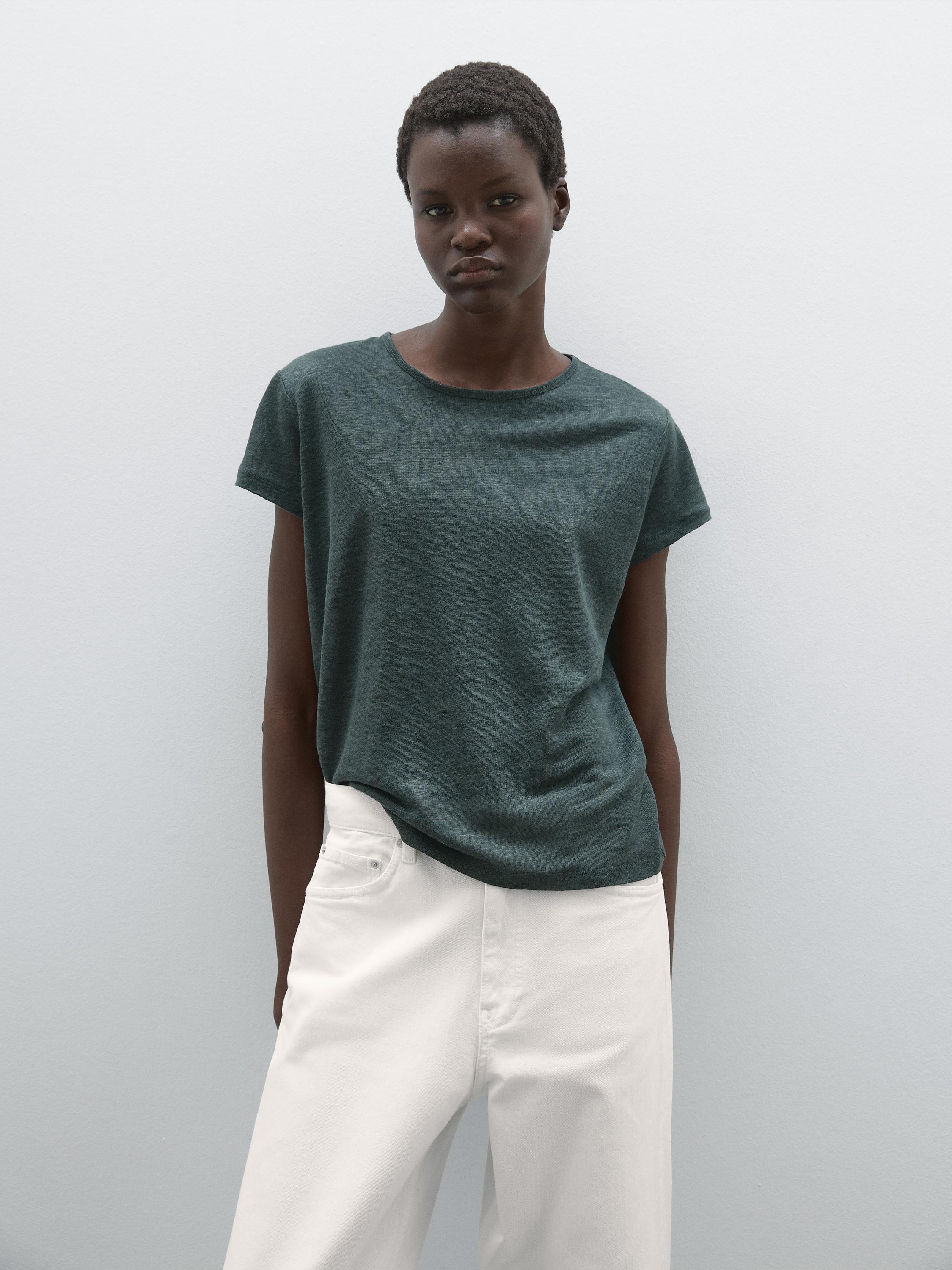 Camiseta manga corta 100% lino