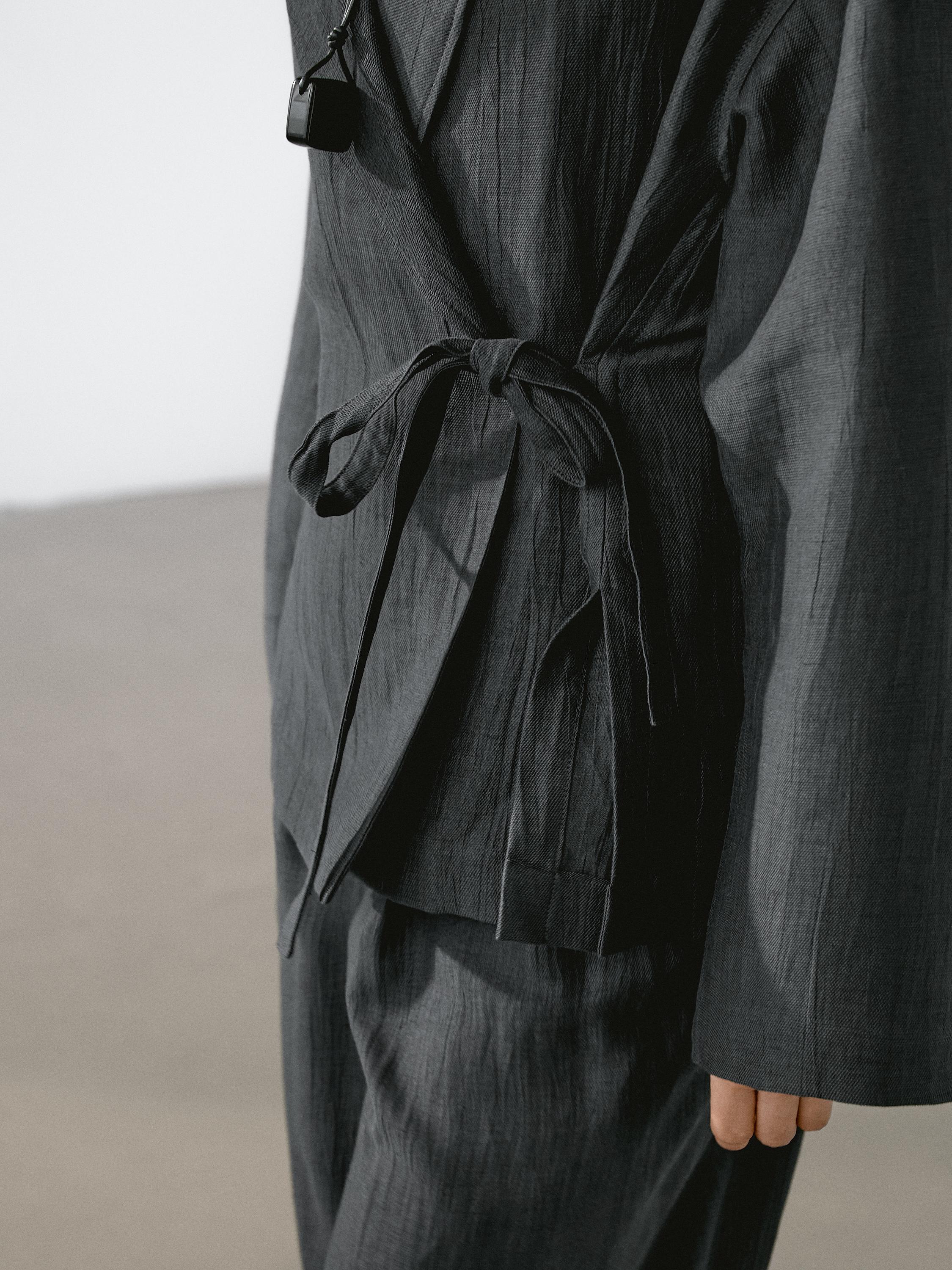100% linen kimono with tie