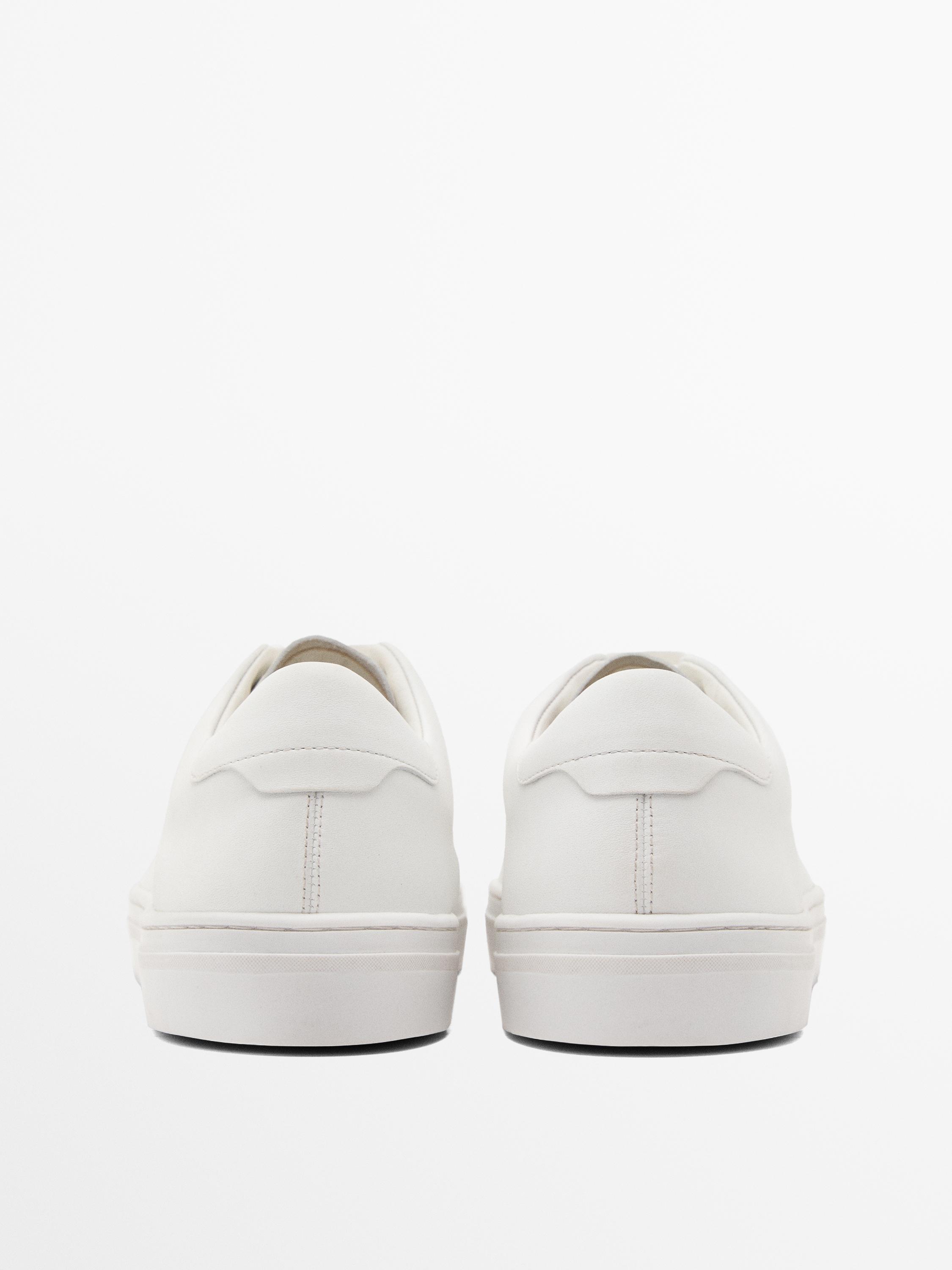 Split suede trainers — WHITE