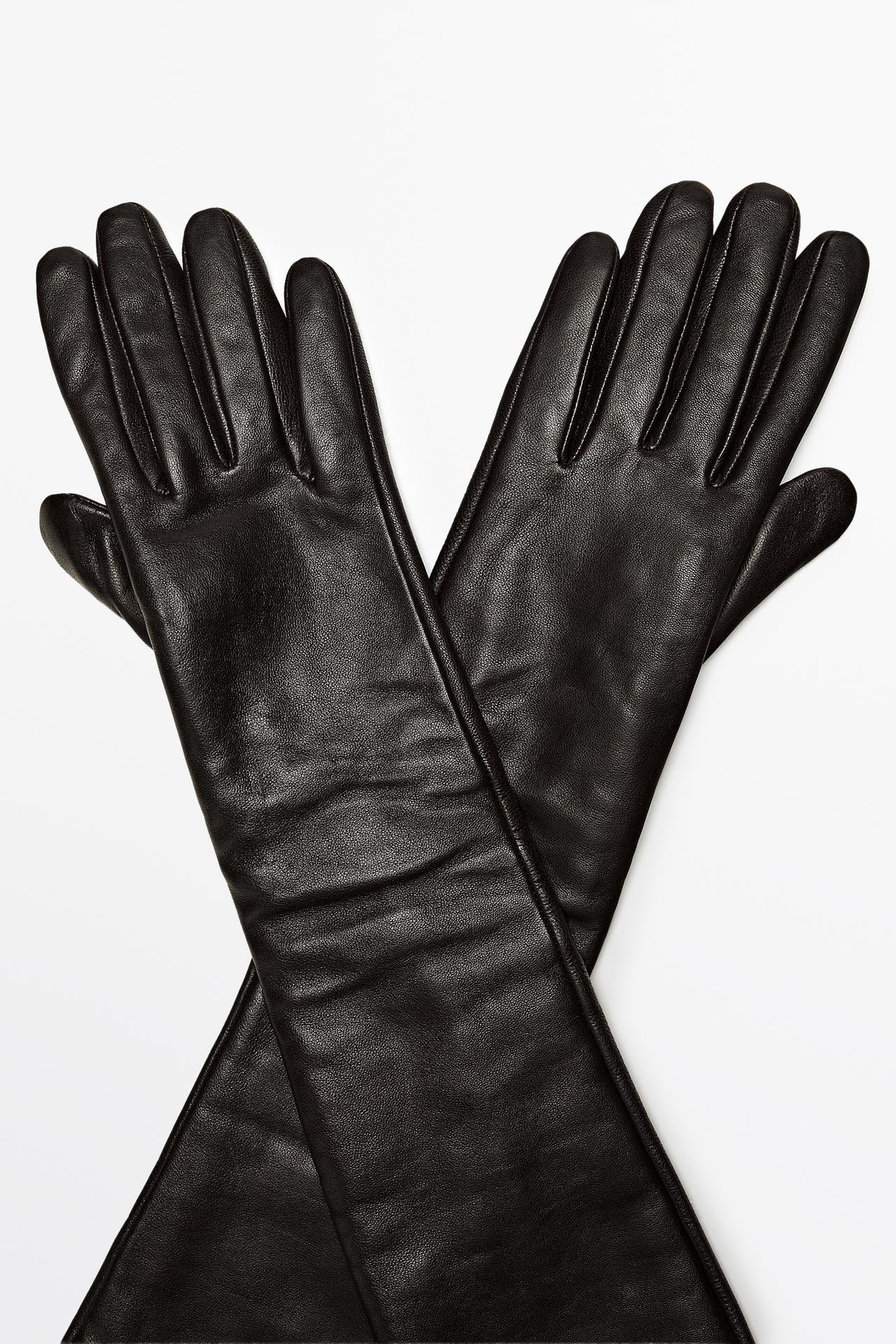 Long nappa leather gloves — BROWN